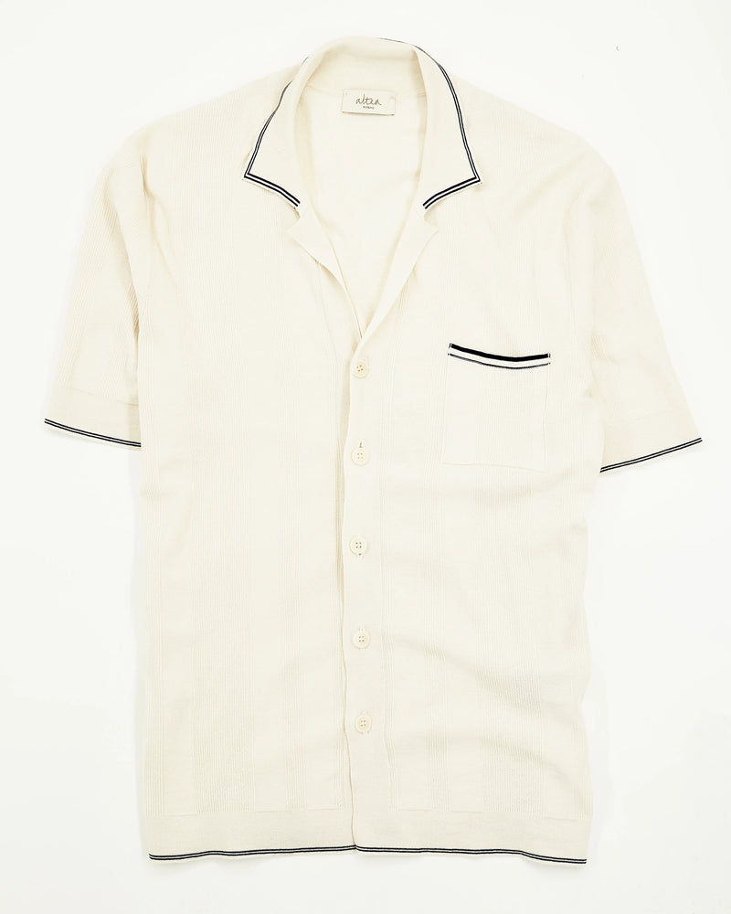 Altea Resort Shirt Pure Cotton Cream White