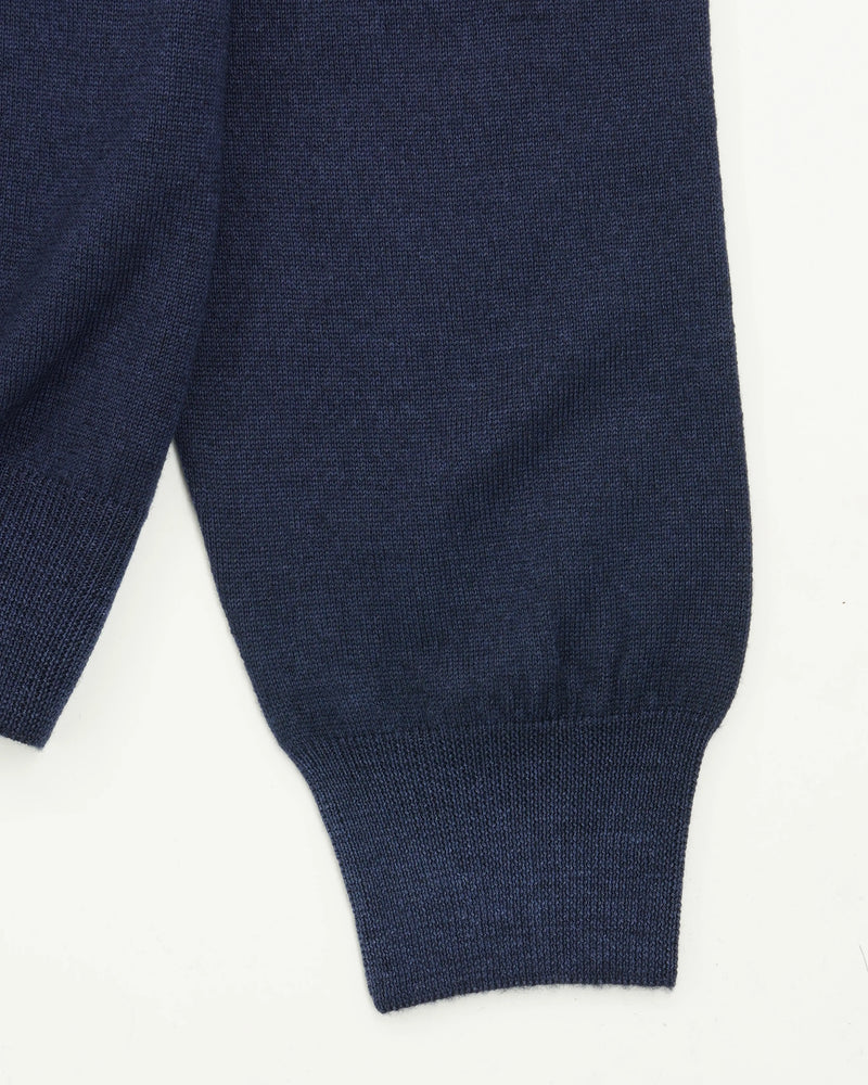 Gran Sasso Crewneck Garment Dyed Merino Wool Navy