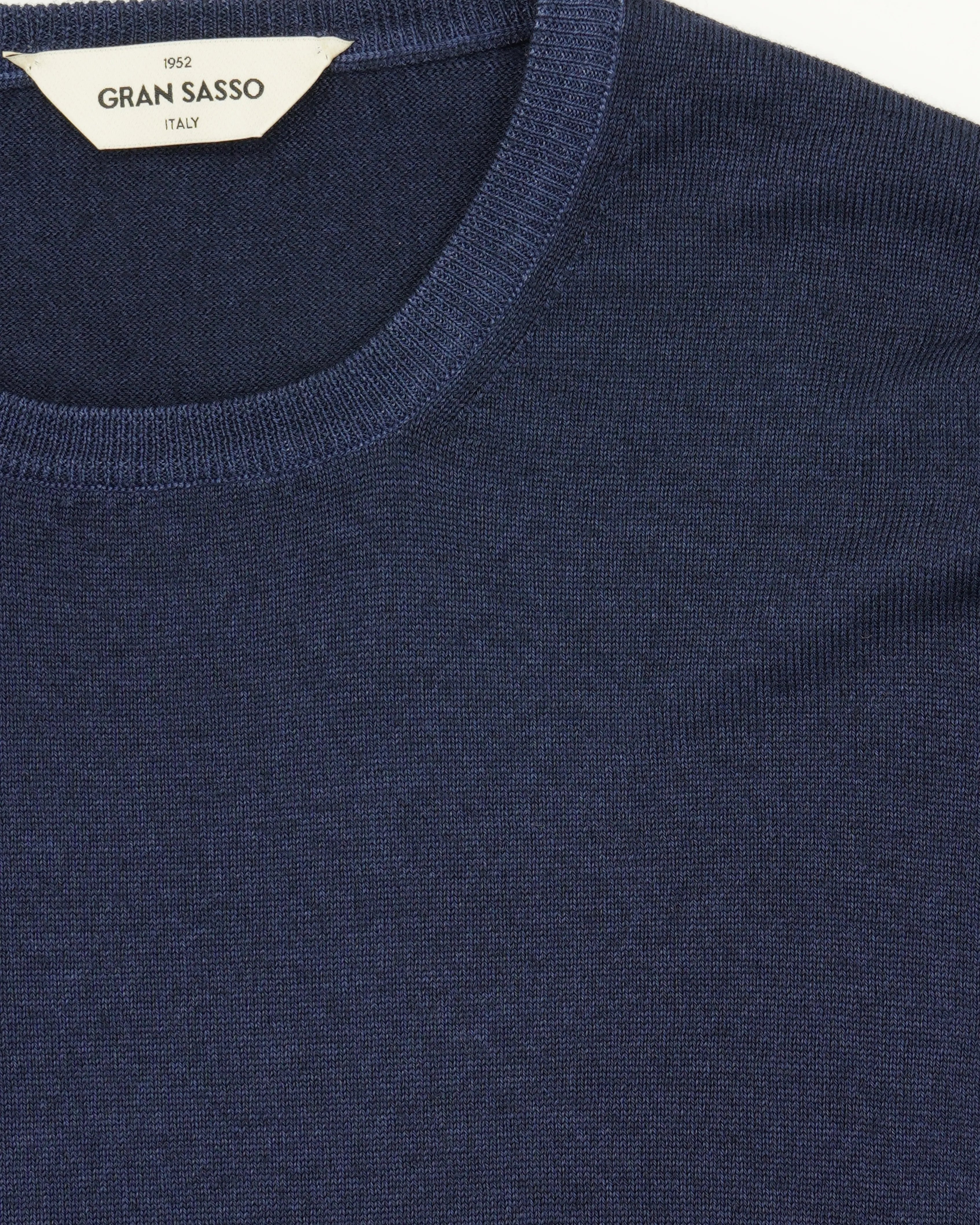 Gran Sasso Crewneck Garment Dyed Merino Wool Navy