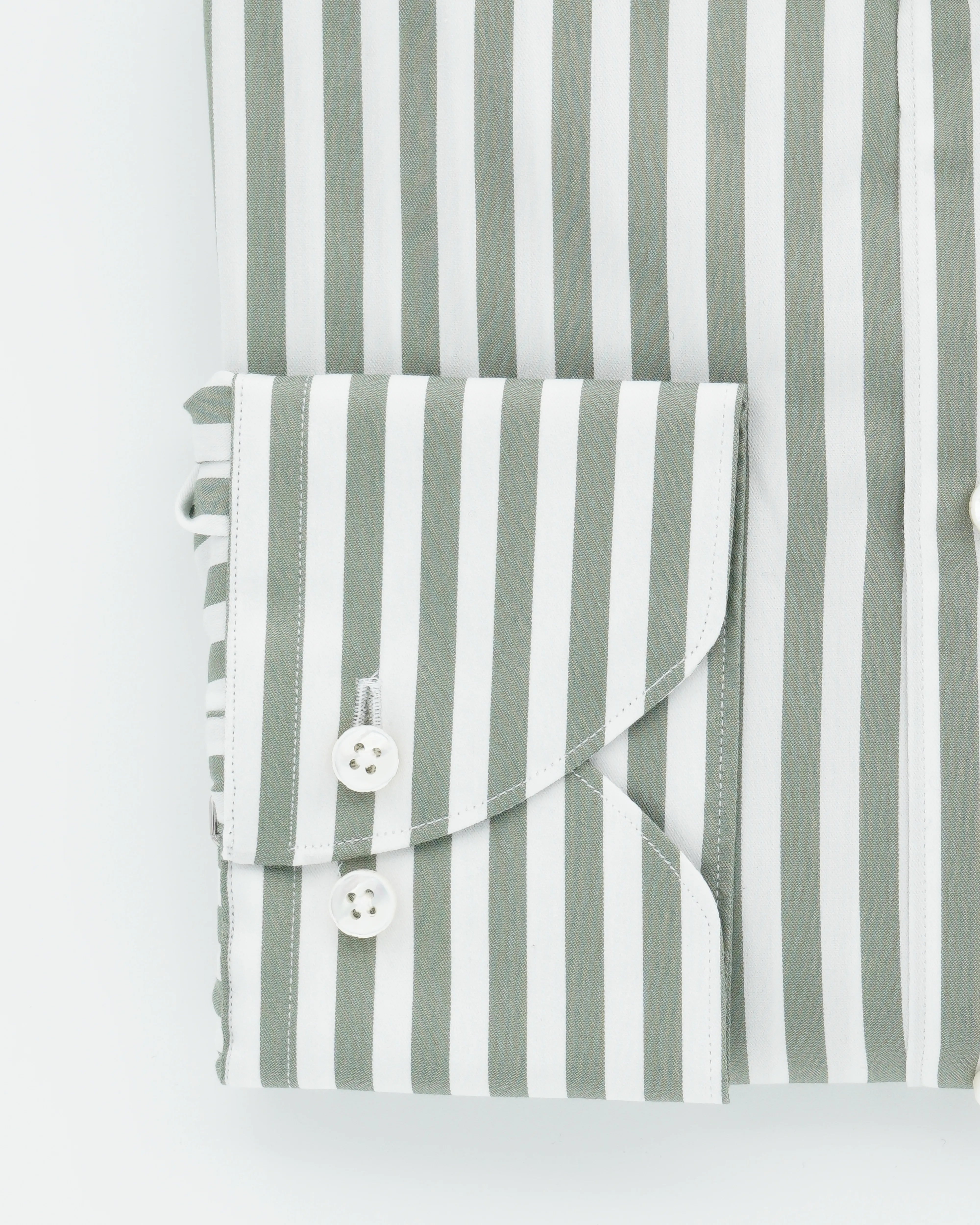 Stenströms Shirt 1899 Cotton Silk Stripe Green