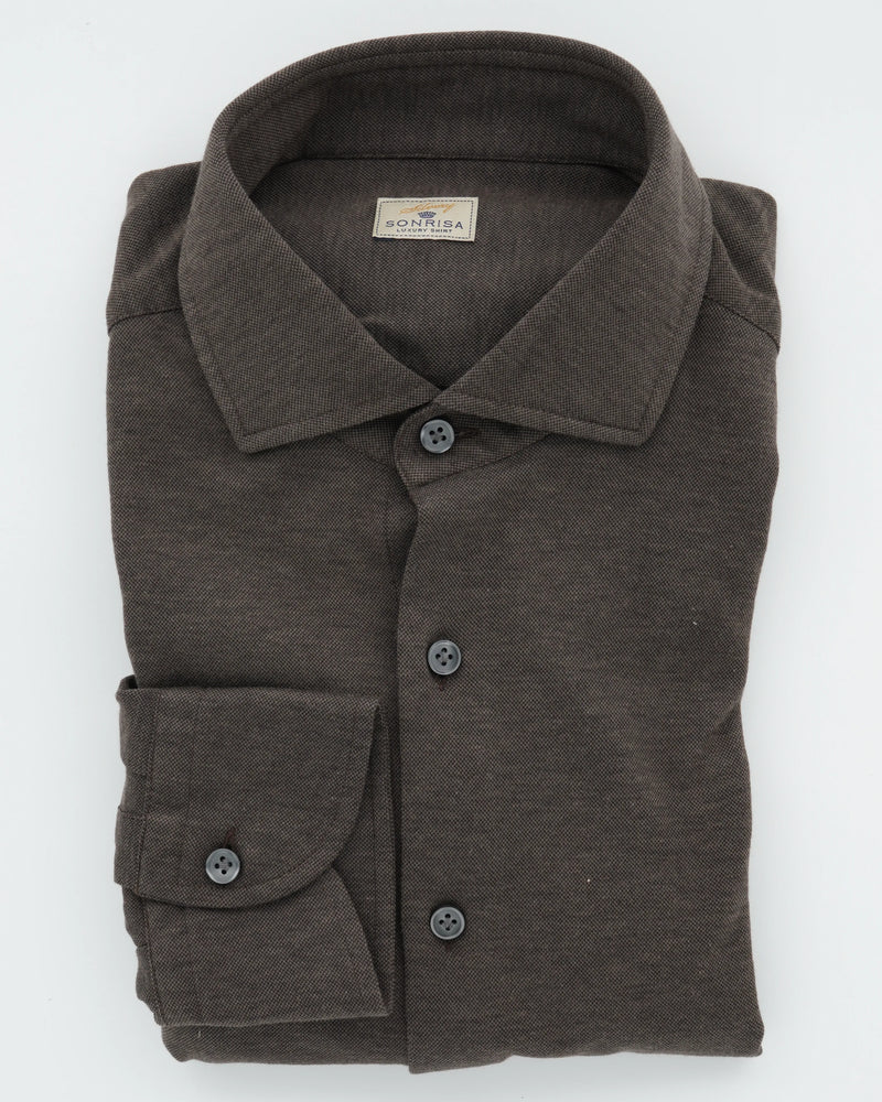 Sonrisa Shirt Lyocell Stretch Jersey Brown