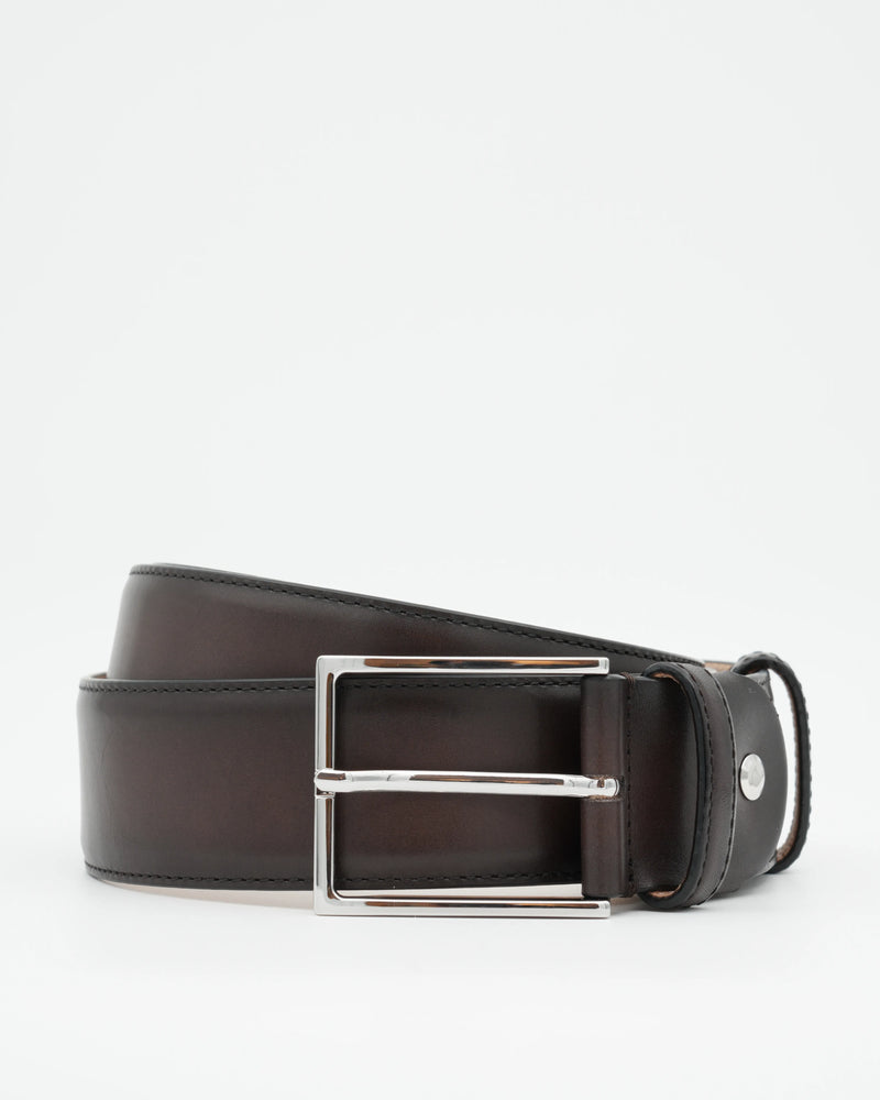 Doucals Belt Adjustable Leather Dark Brown
