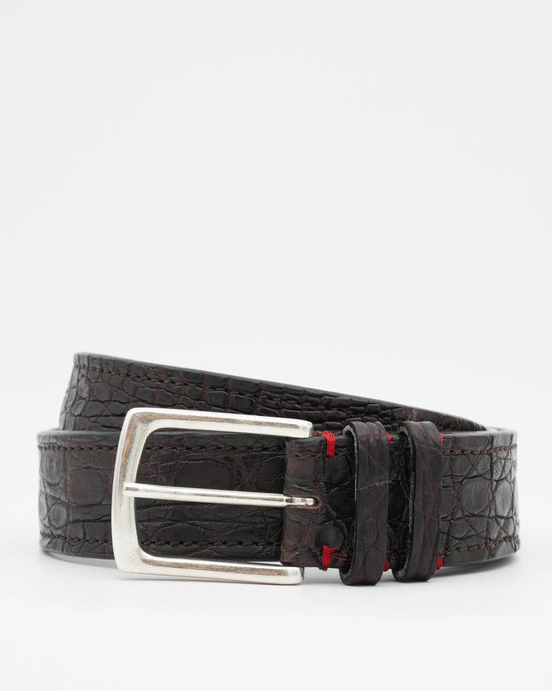 Gavazzeni Belt Crocodile Dark Brown