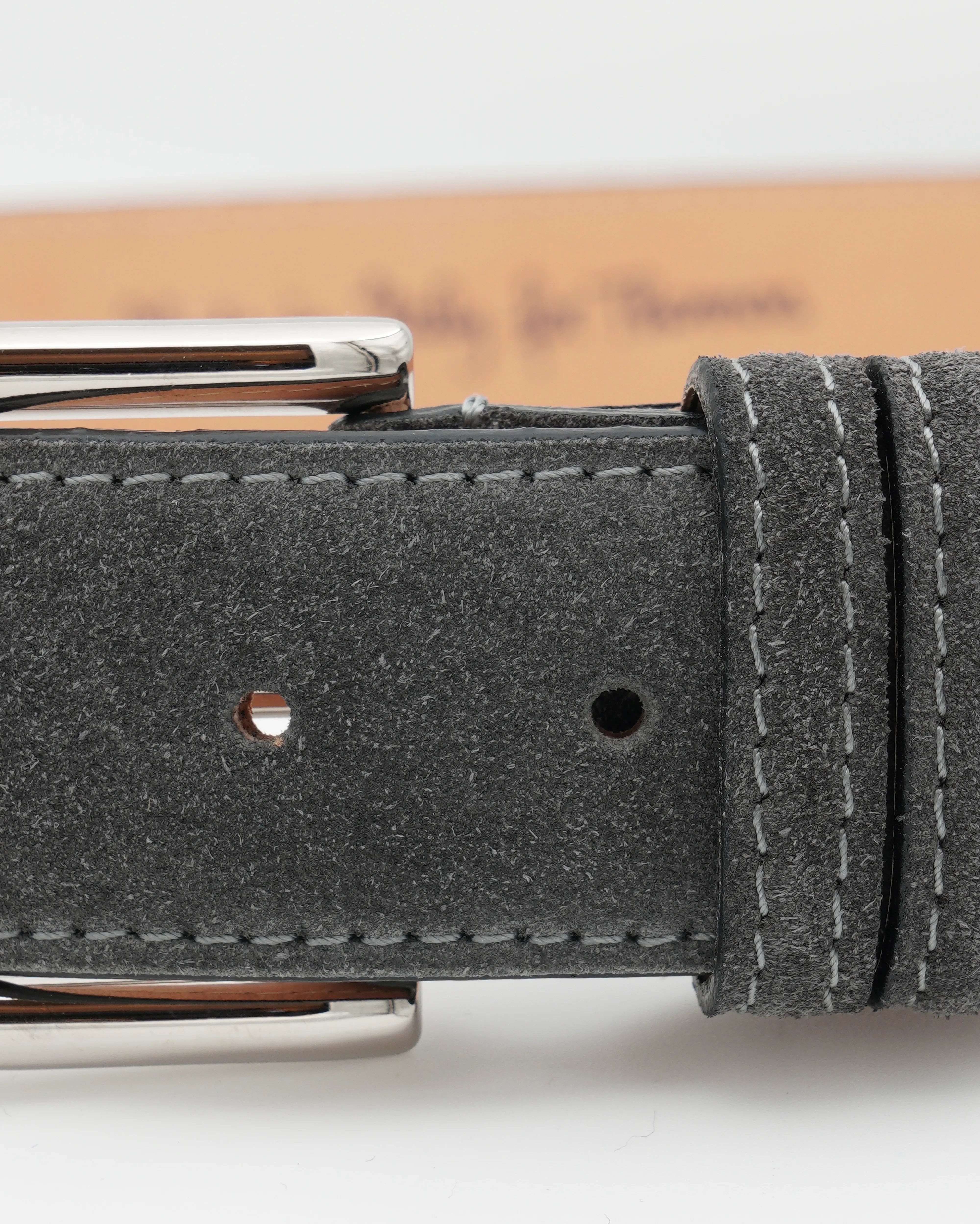 Thomas Belt Adjustable Suede Gray