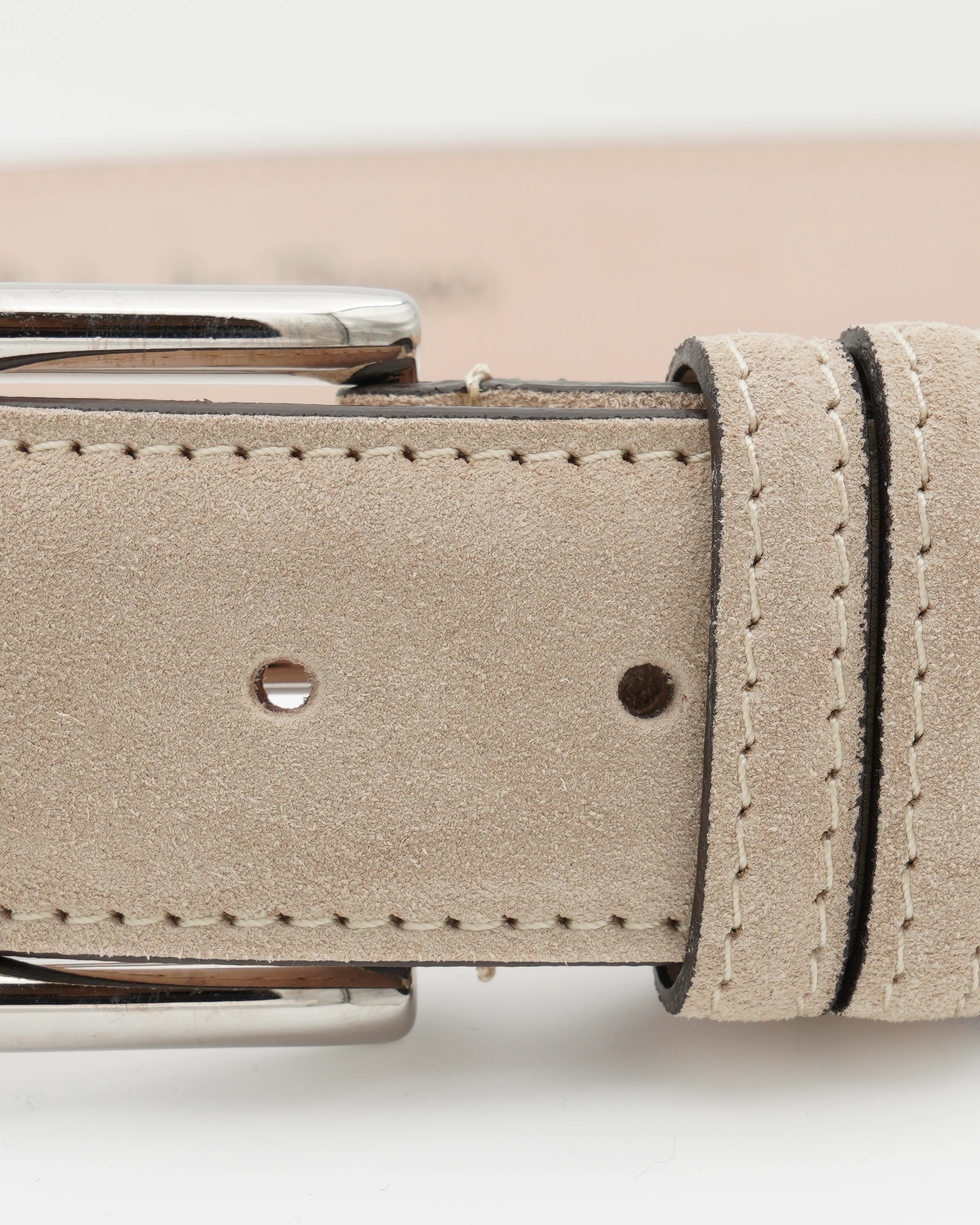 Thomas Belt Adjustable Suede Light Beige