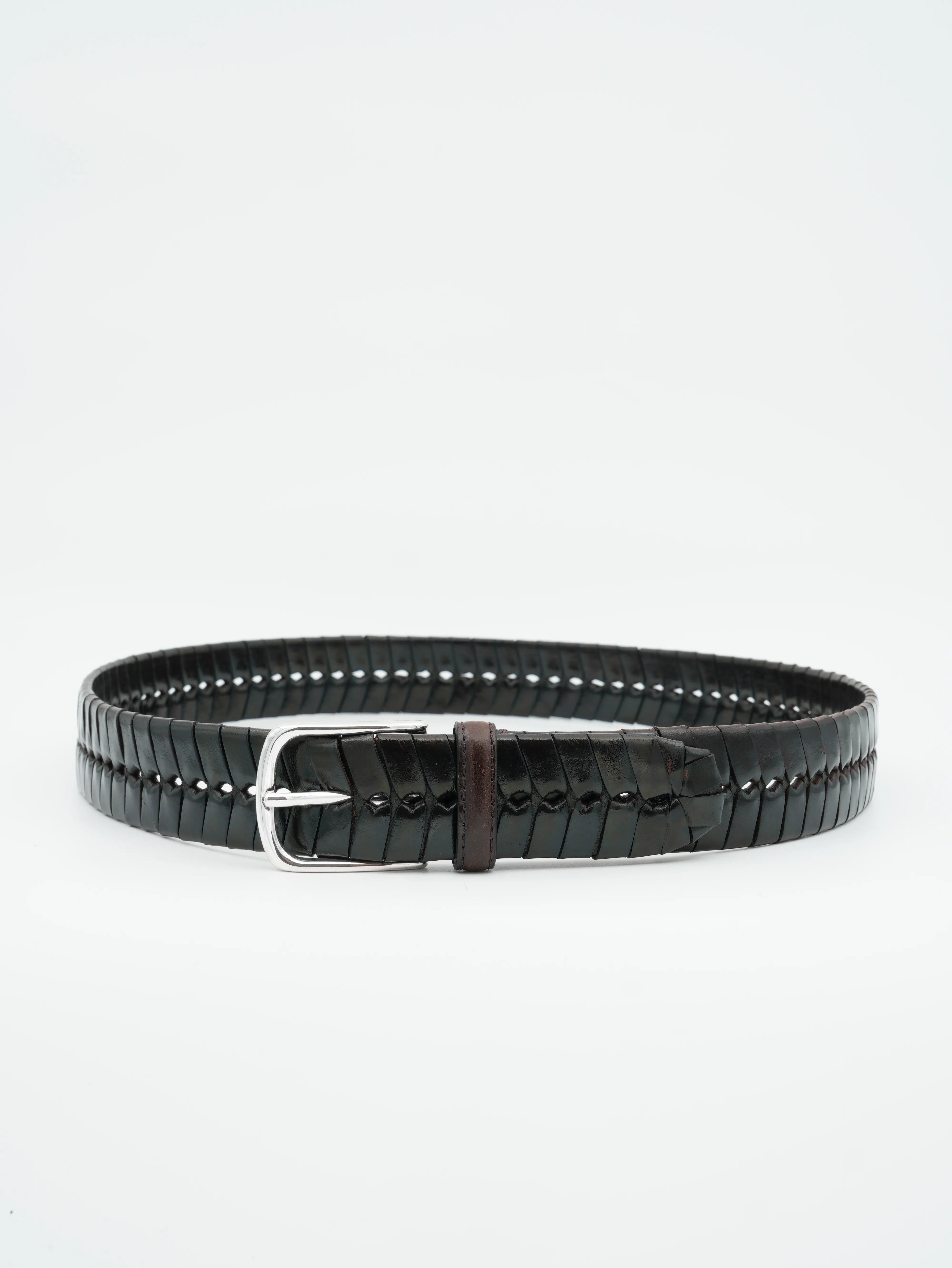 Paolo Vitale Belt Perforated Dark Brown