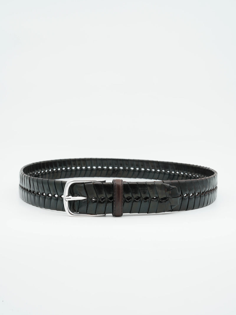Paolo Vitale Belt Perforated Dark Brown