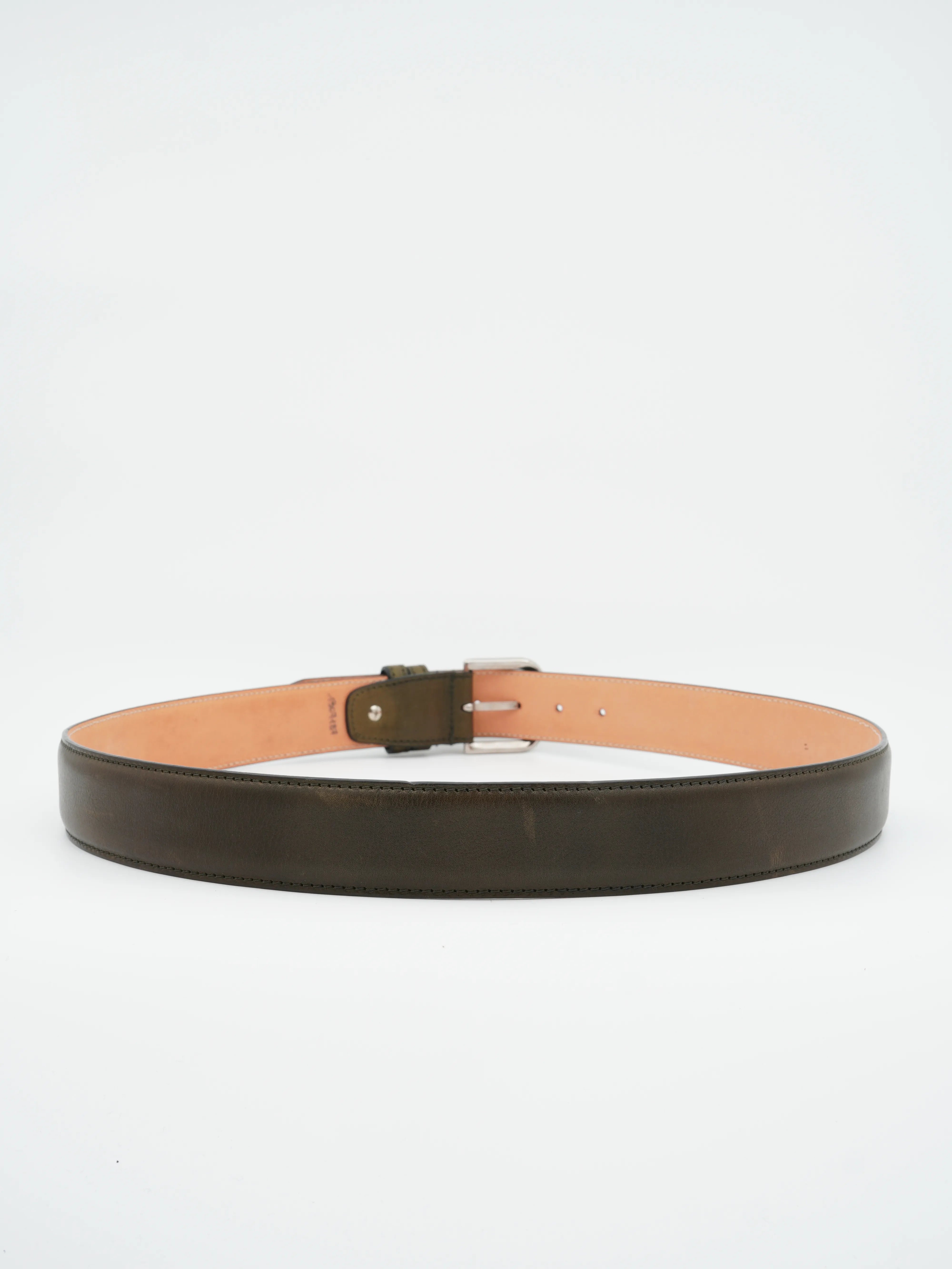 Thomas Belt Adjustable Leather Dark Green