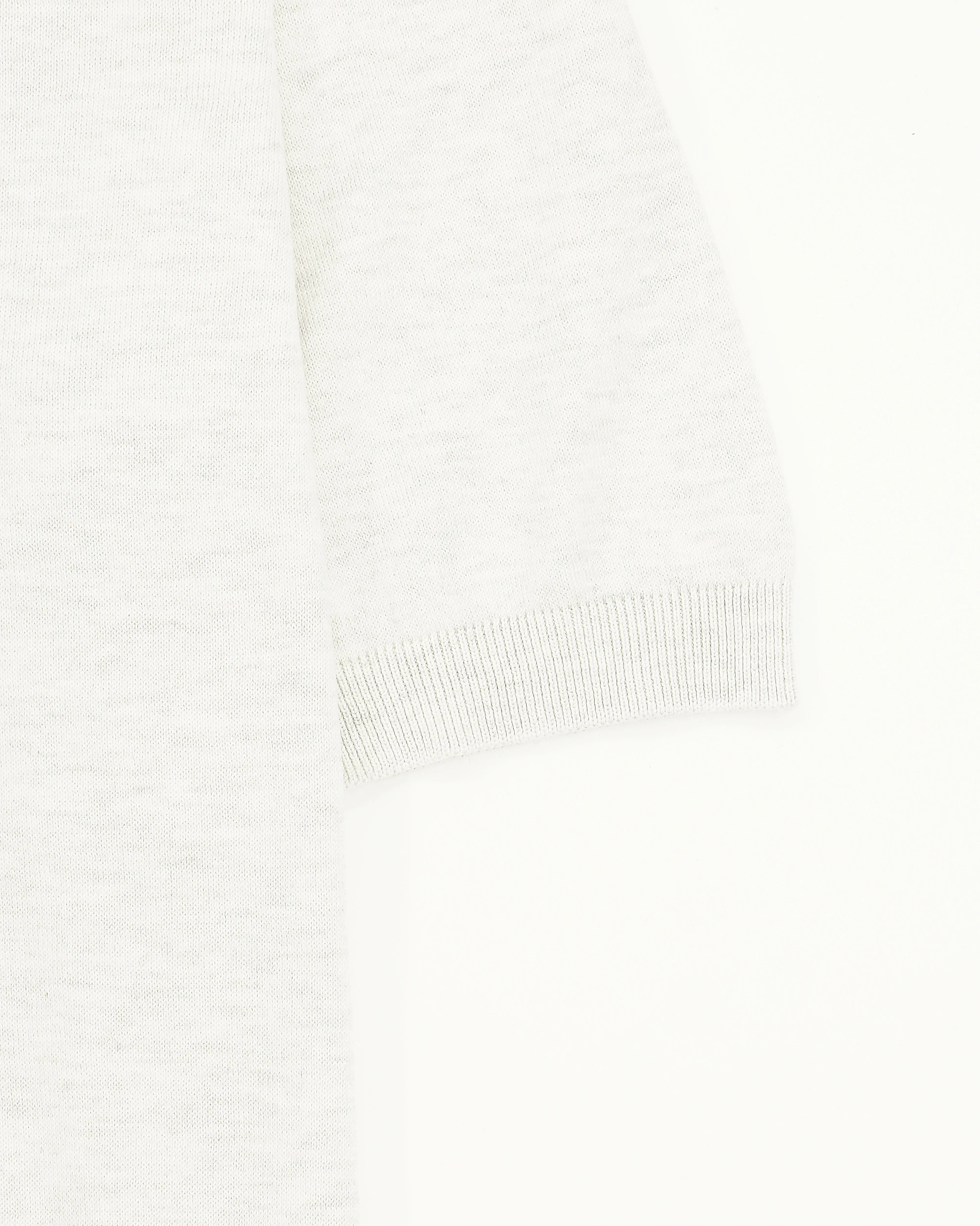 Gran Sasso Knitted T-Shirt Suvin Cotton Light Grey