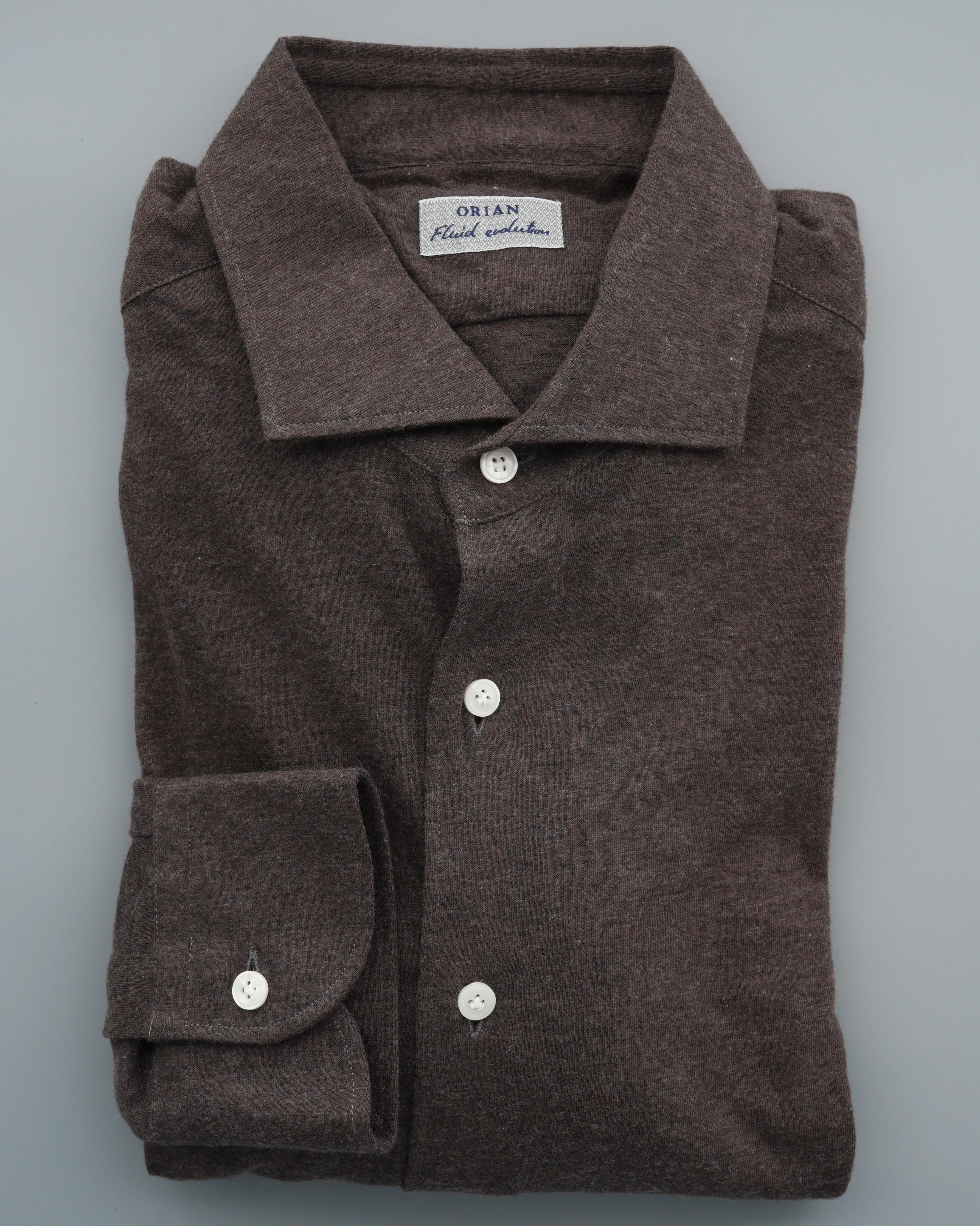 Orian Shirt Cotton Cashmere Jersey Brown