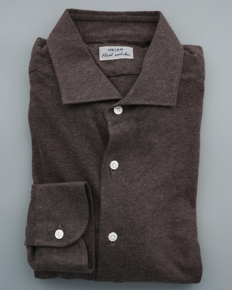 Orian Shirt Cotton Cashmere Jersey Brown