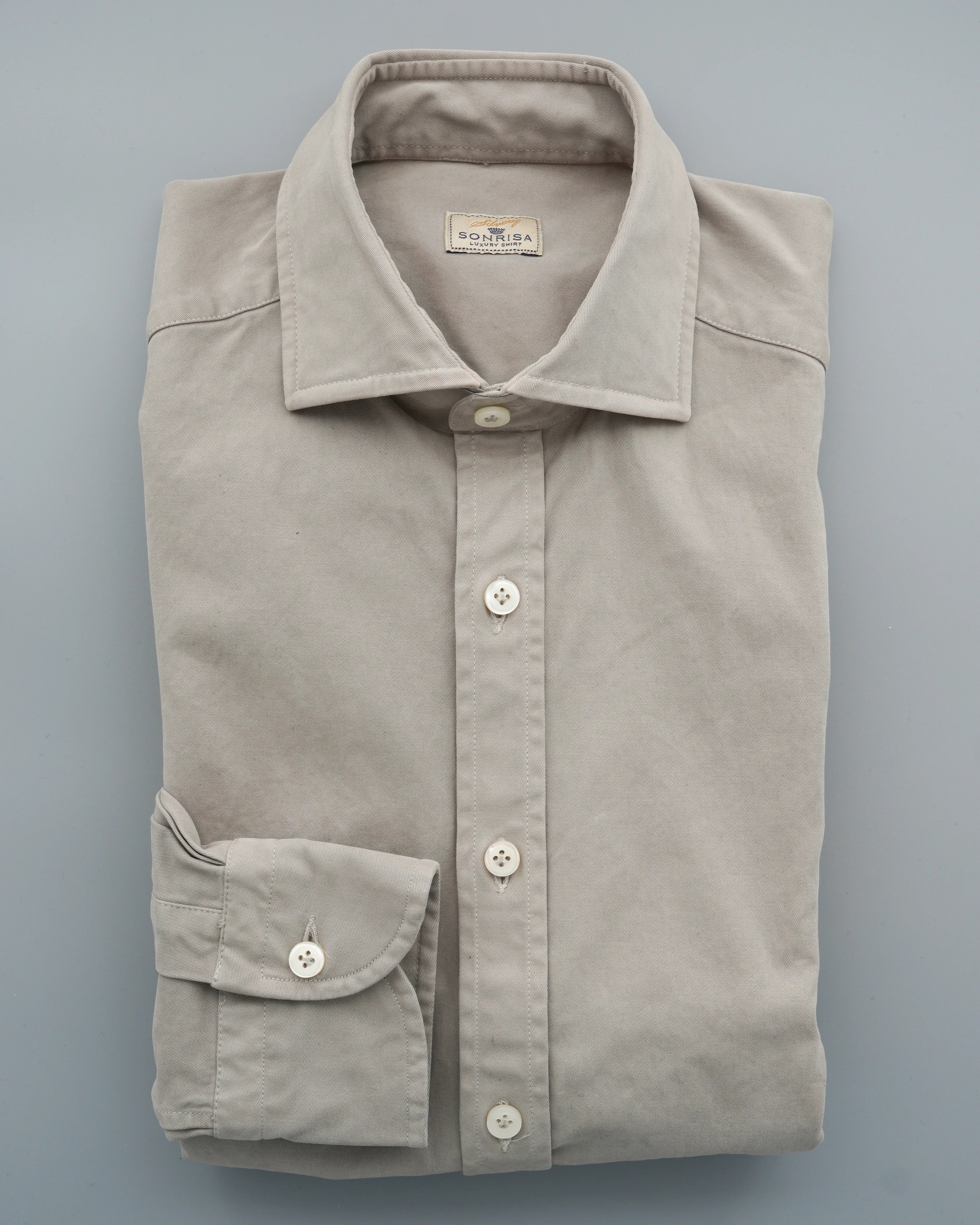 Sonrisa Shirt Heavy Cotton Stretch Warm Grey