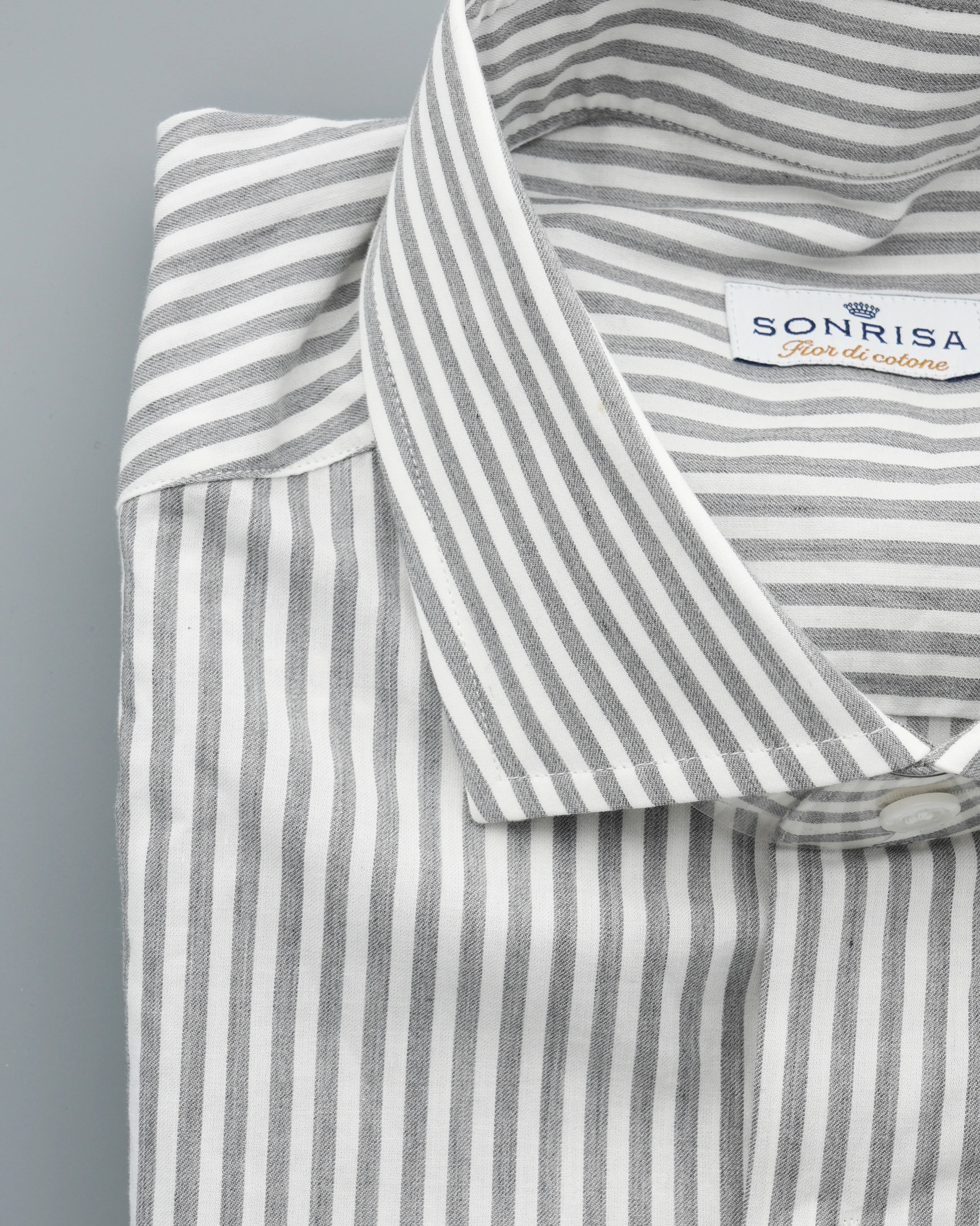Sonrisa Shirt Pure Cotton Striped Light Grey