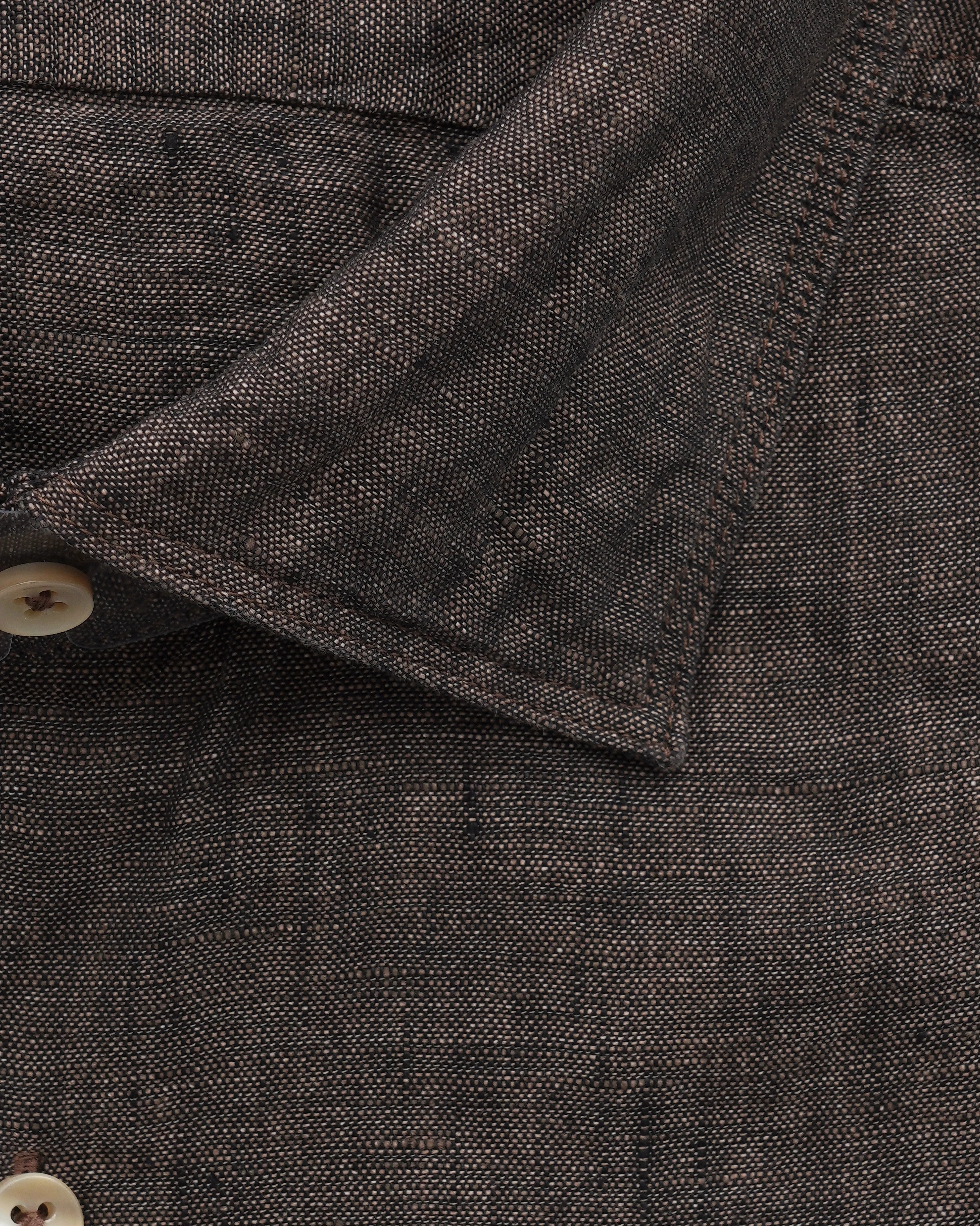 Stenströms Shirt Pure Linen Slim Fit Brown