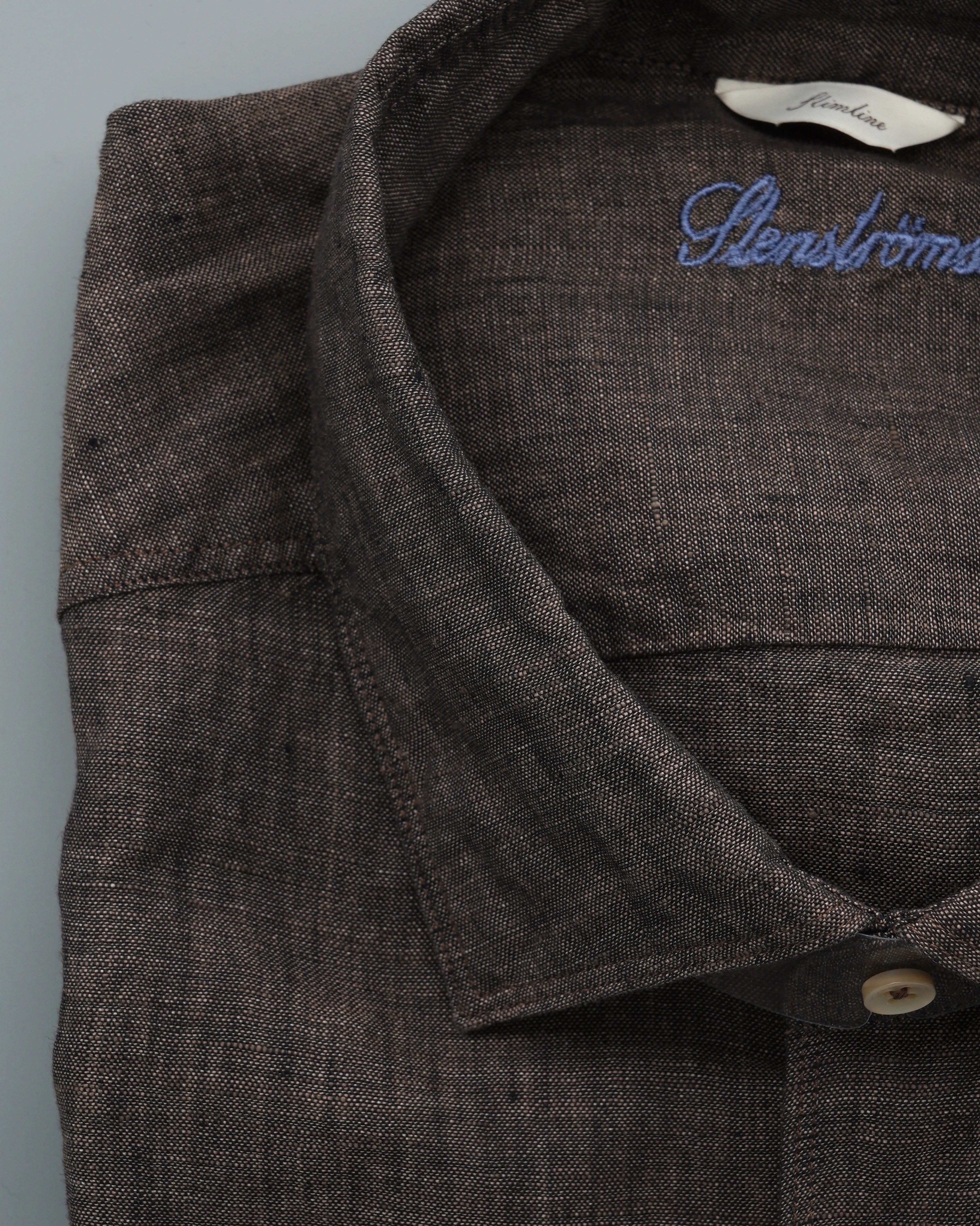 Stenströms Shirt Pure Linen Slim Fit Brown