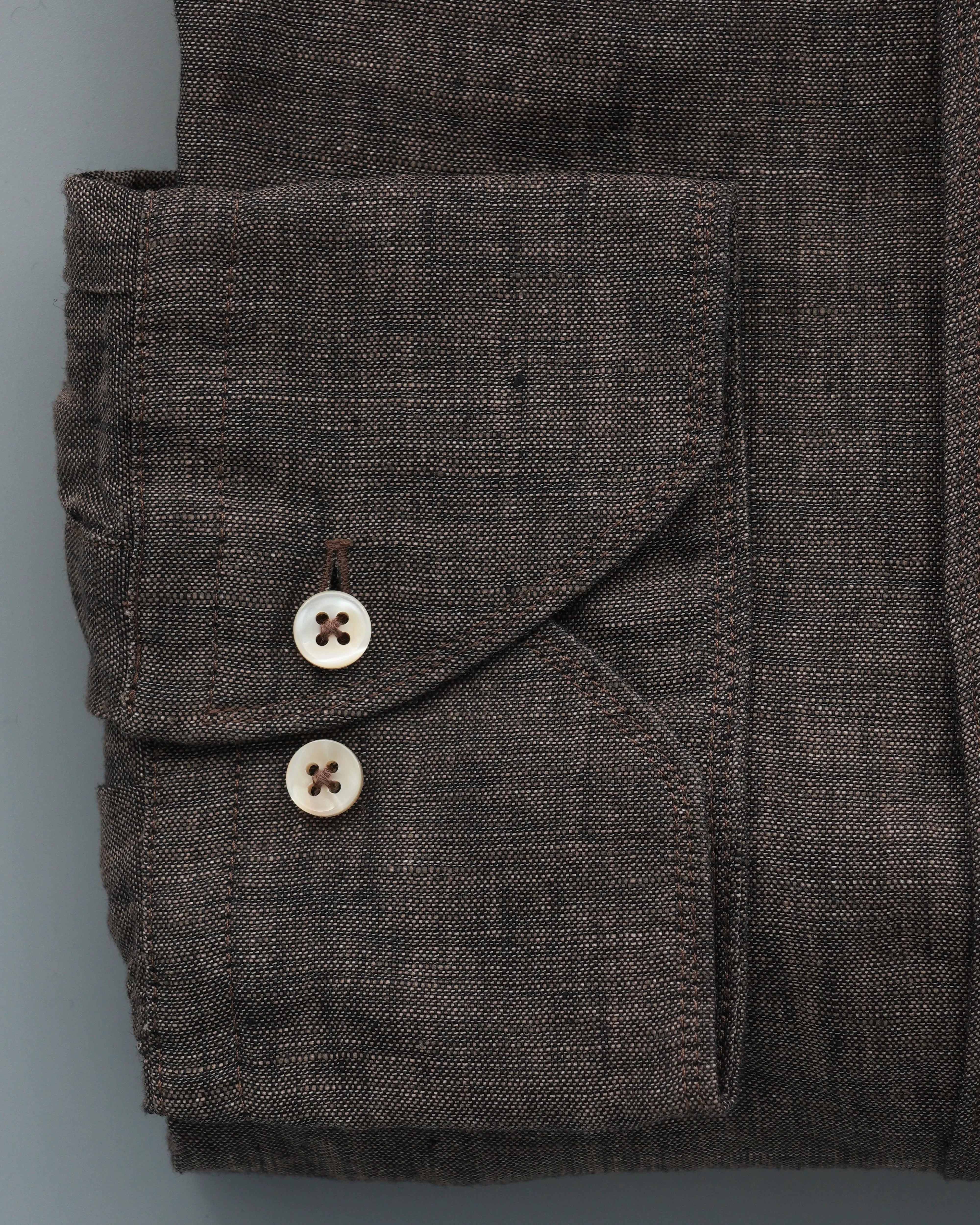 Stenströms Shirt Pure Linen Slim Fit Brown