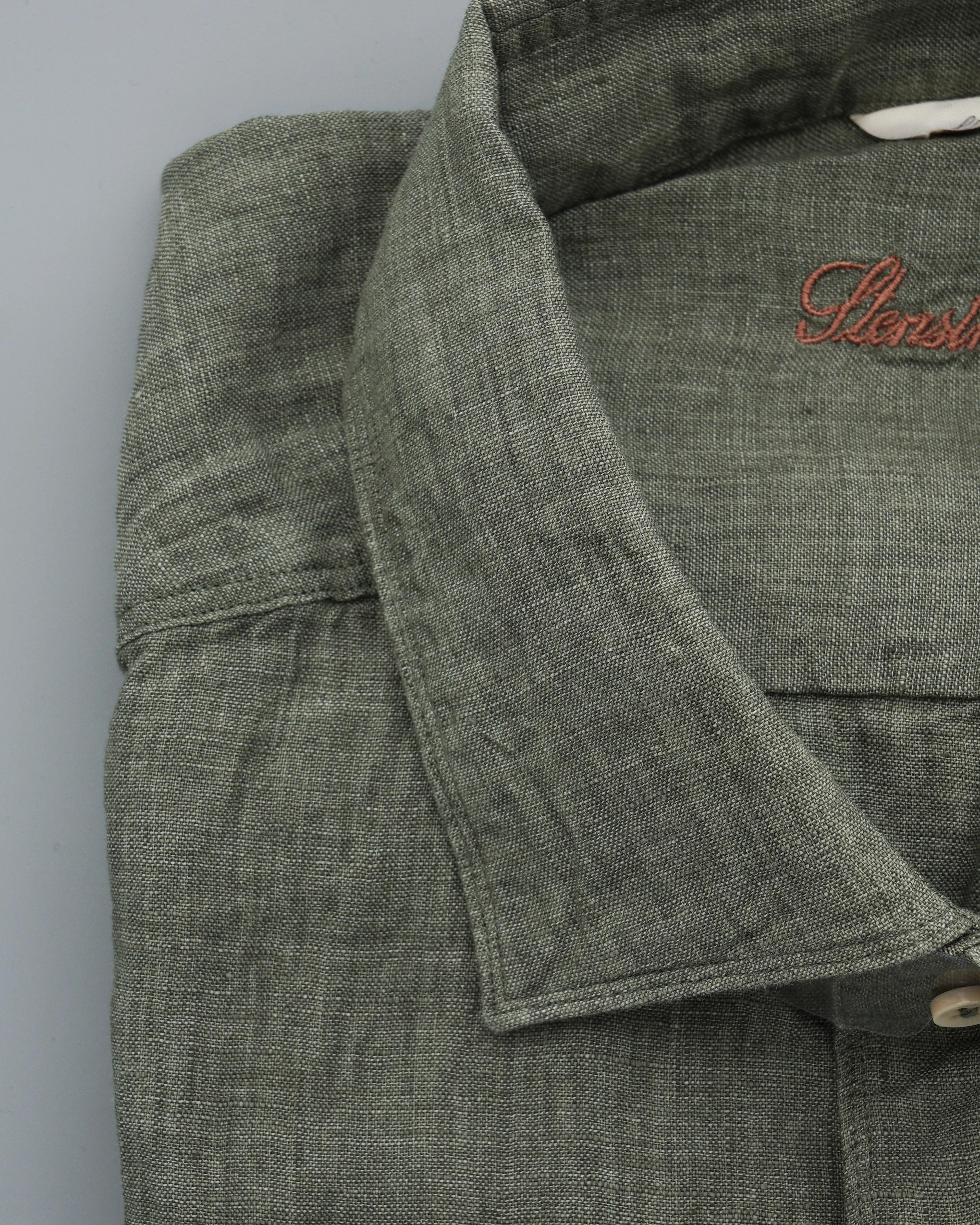Stenströms Shirt Pure Linen Slim Fit Green