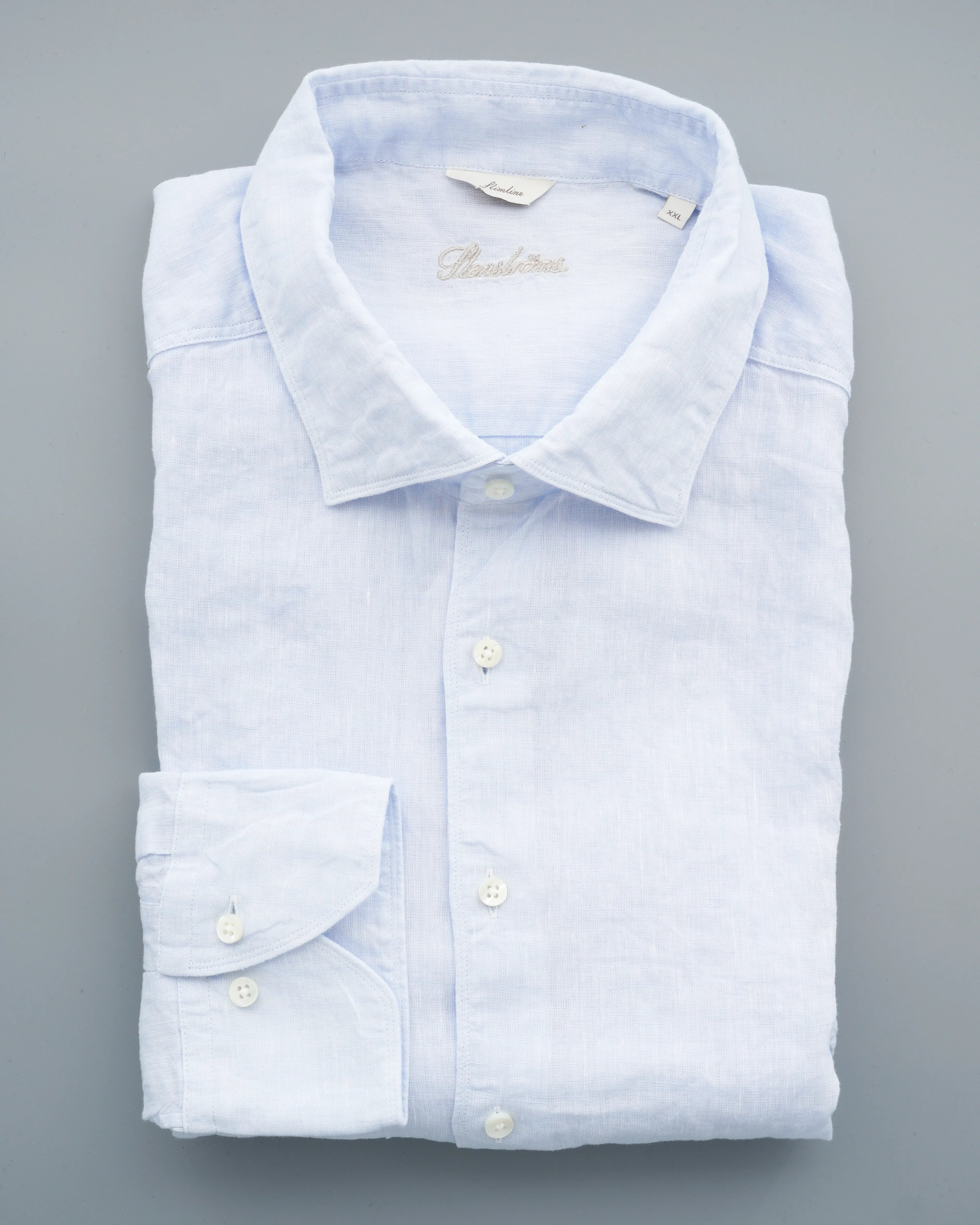 Stenströms Shirt Pure Linen Slim Fit Light Blue