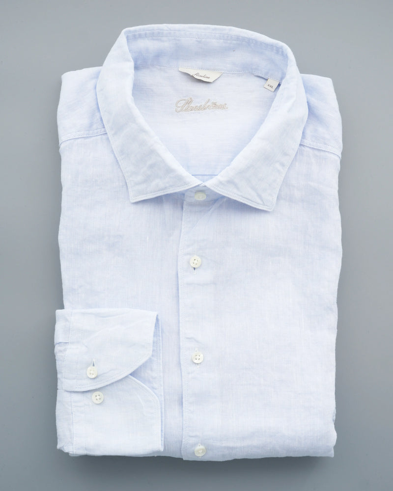 Stenströms Shirt Pure Linen Slim Fit Light Blue