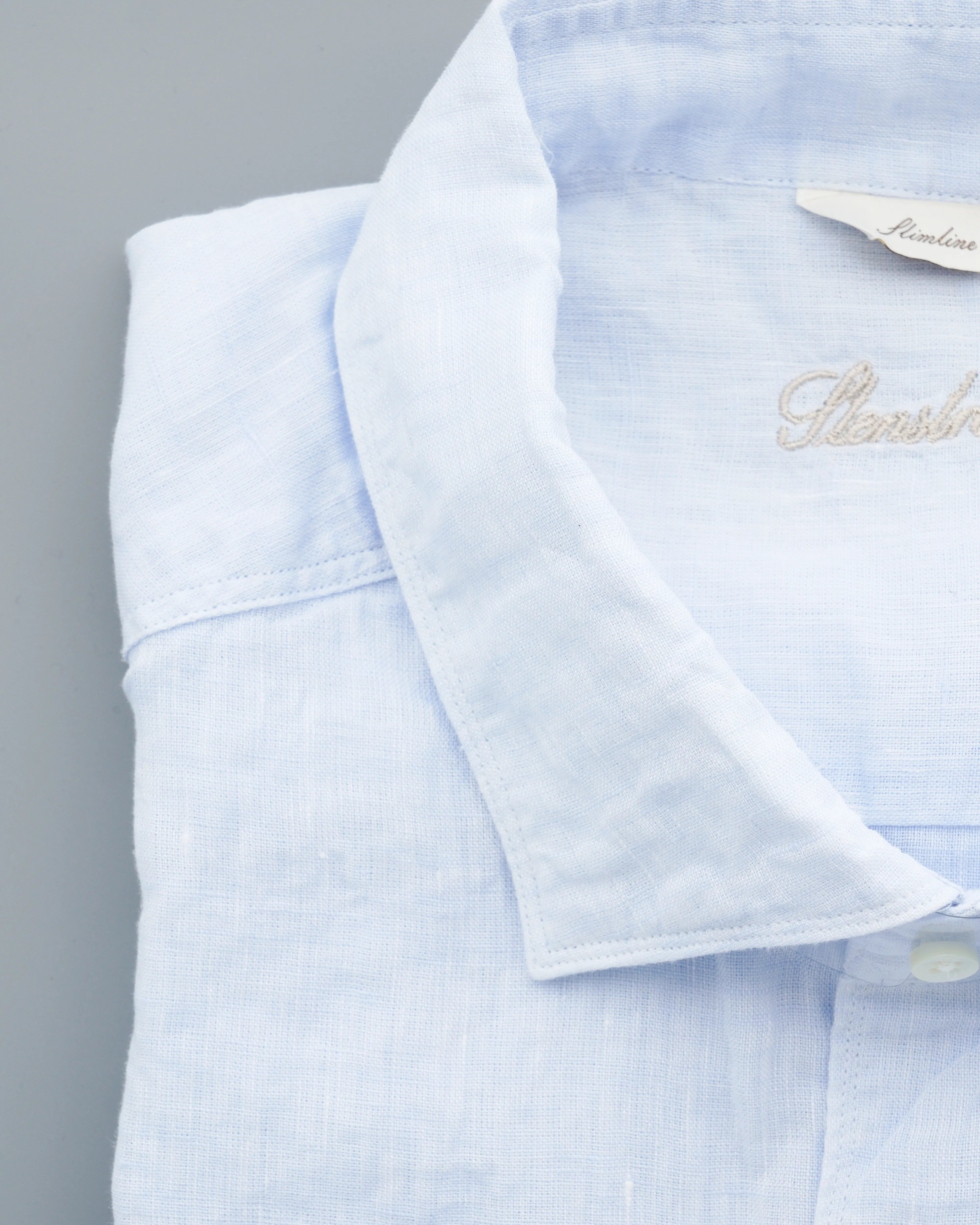 Stenströms Shirt Pure Linen Slim Fit Light Blue