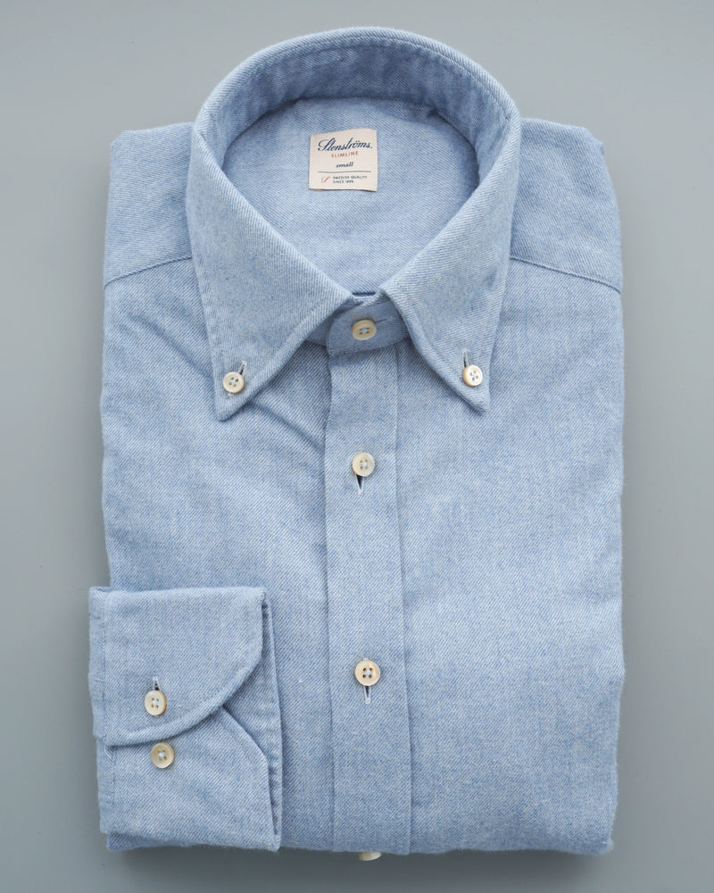 Stenströms Shirt Cotton Flannel Light Blue