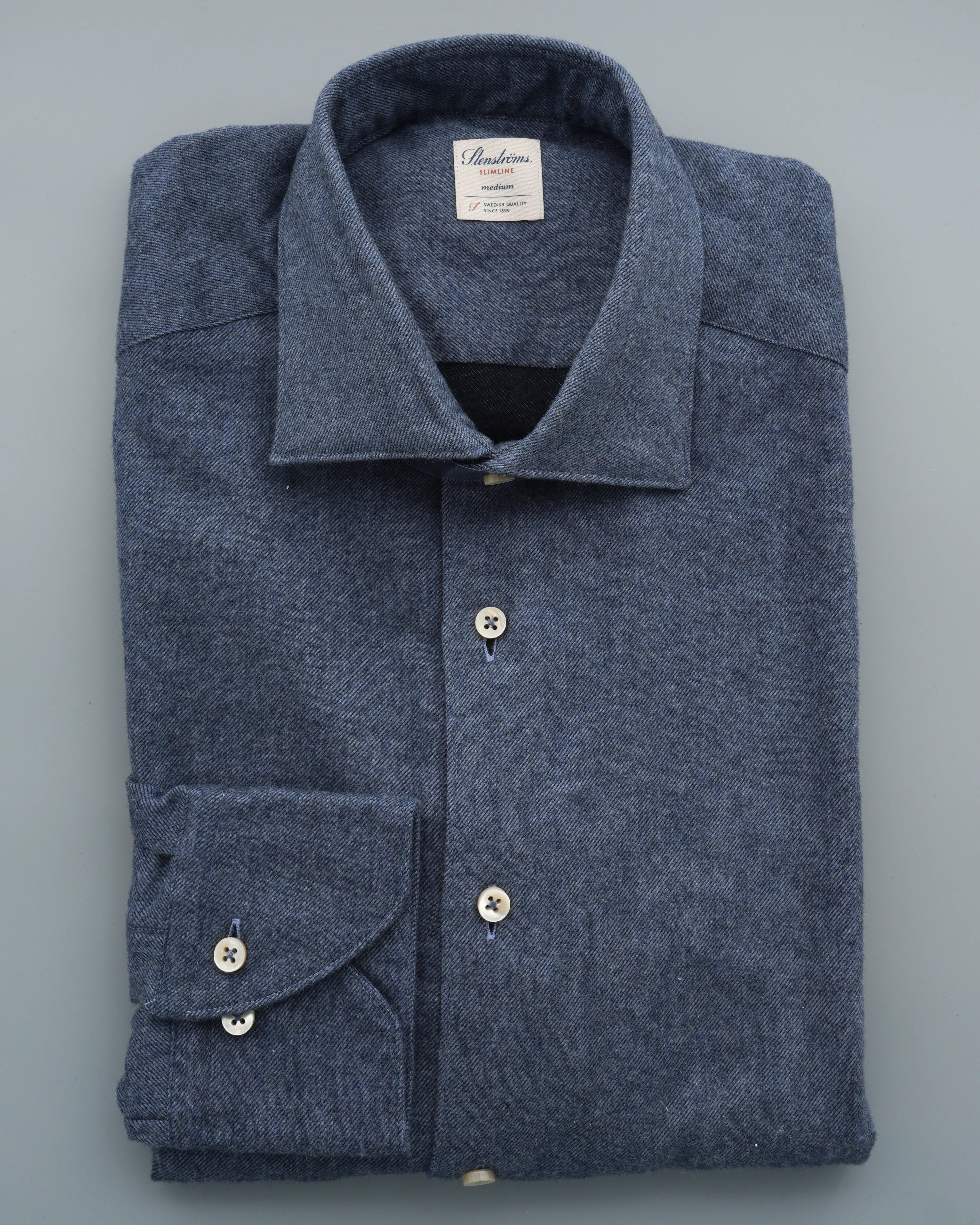 Stenströms Shirt Cotton Flannel Blue