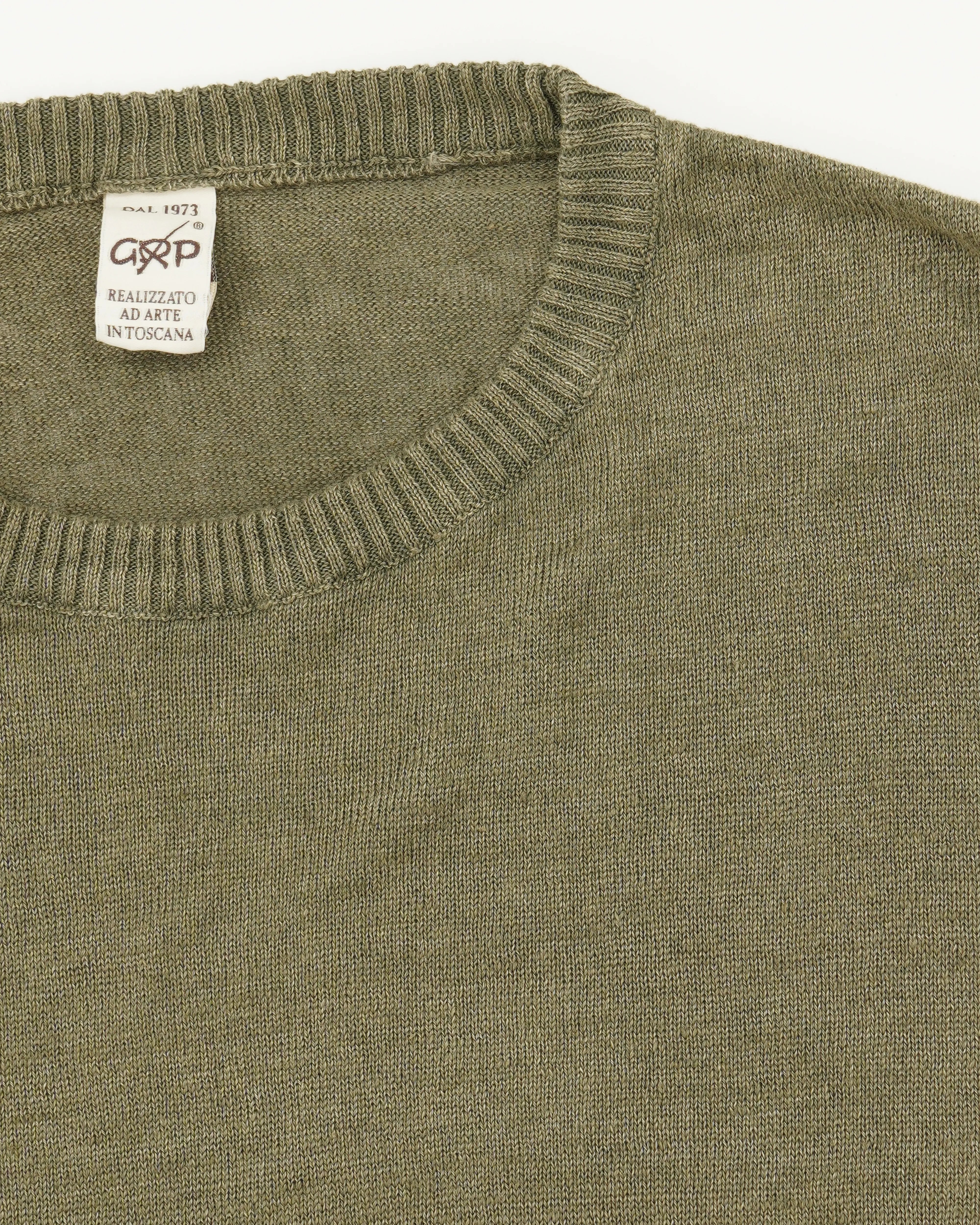GRP Knitted T-Shirt Pure Linen Green