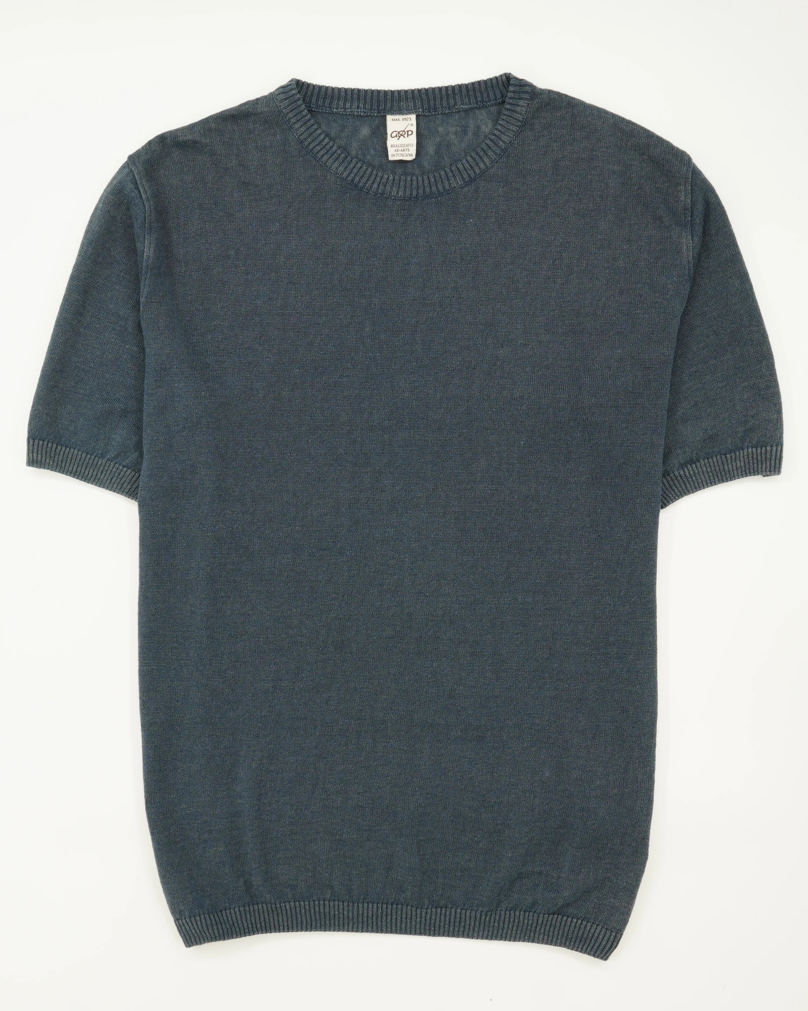 GRP Knitted T-Shirt Pure Linen Blue