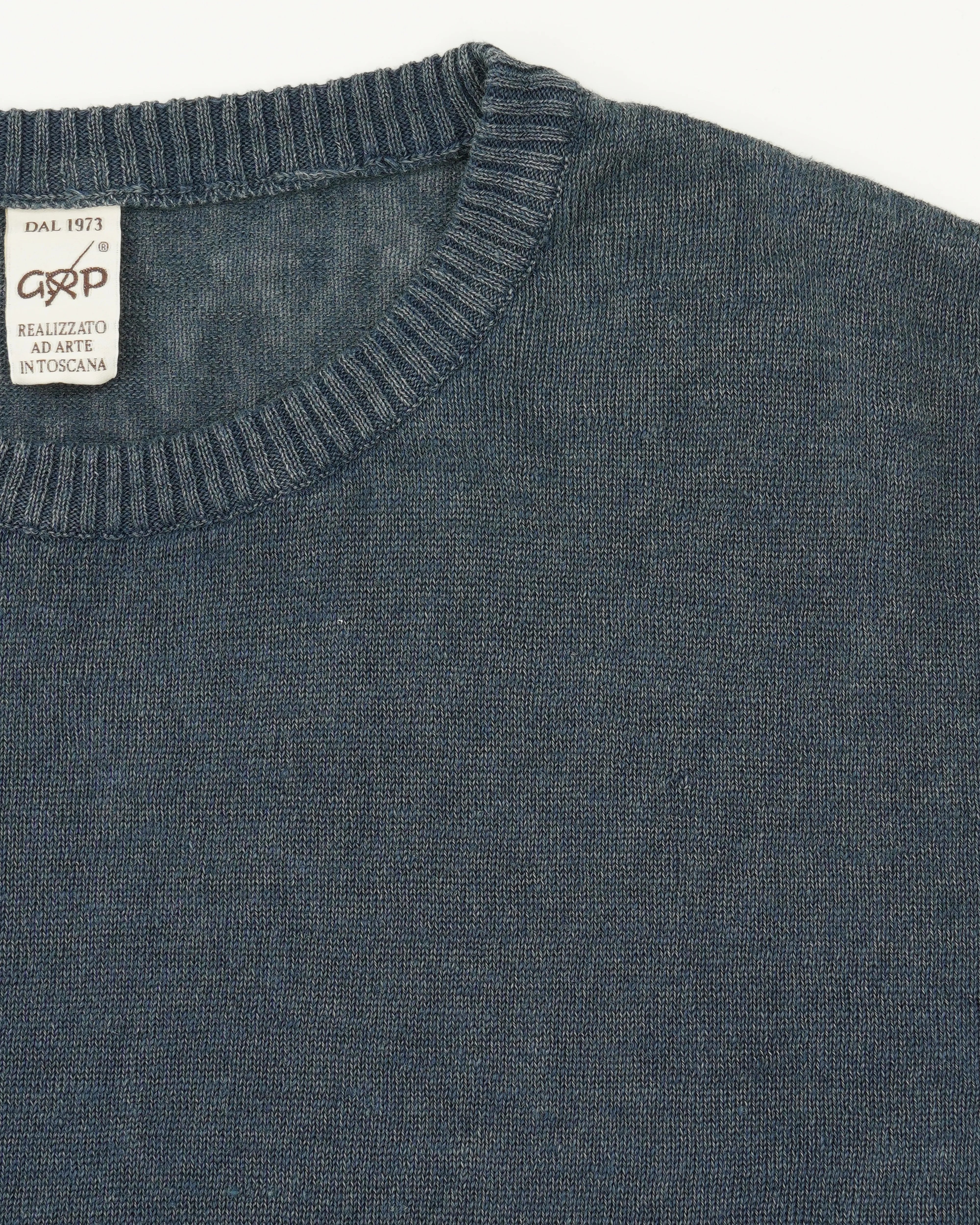 GRP Knitted T-Shirt Pure Linen Blue