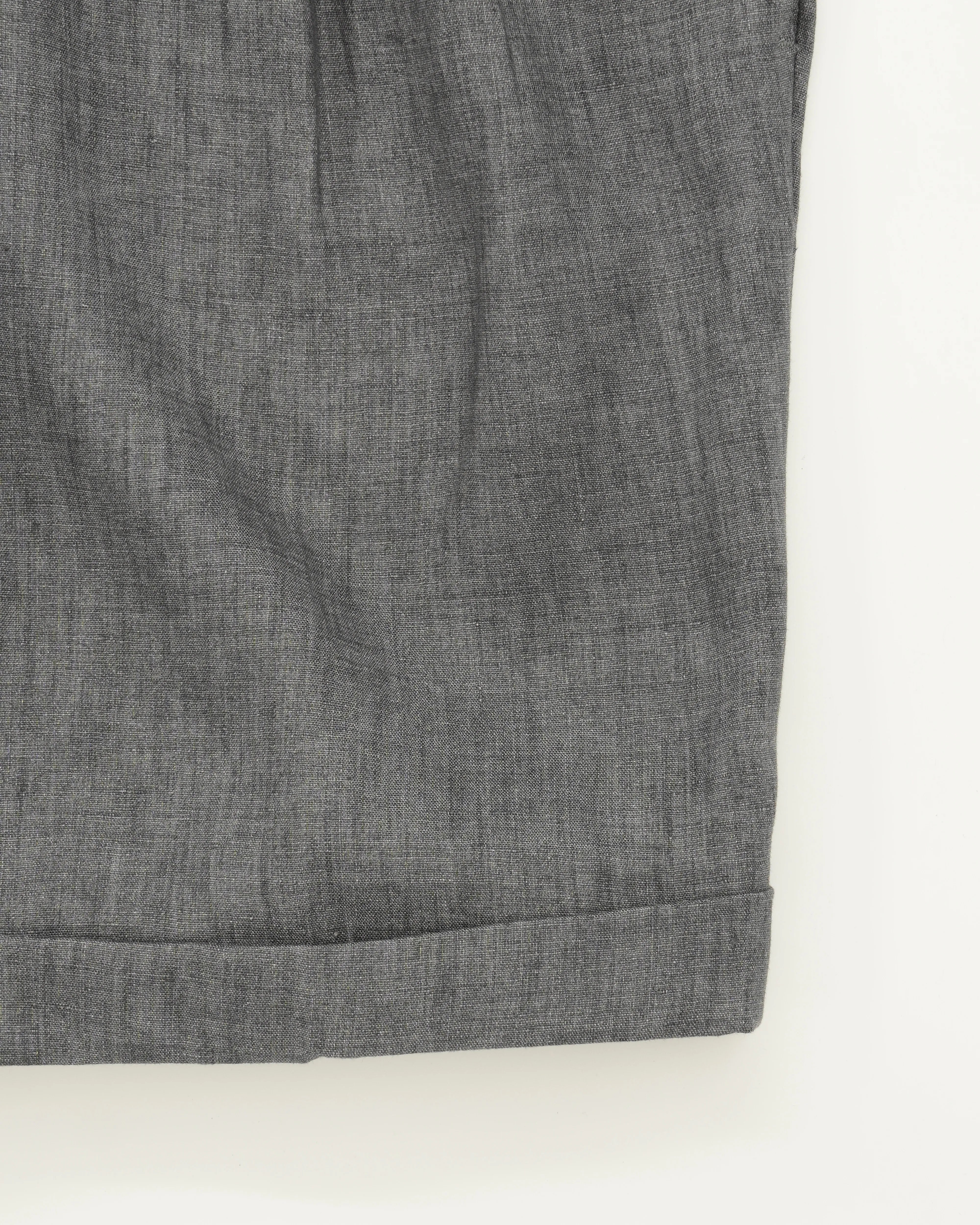 Briglia Shorts Pleated Pure Linen Grey