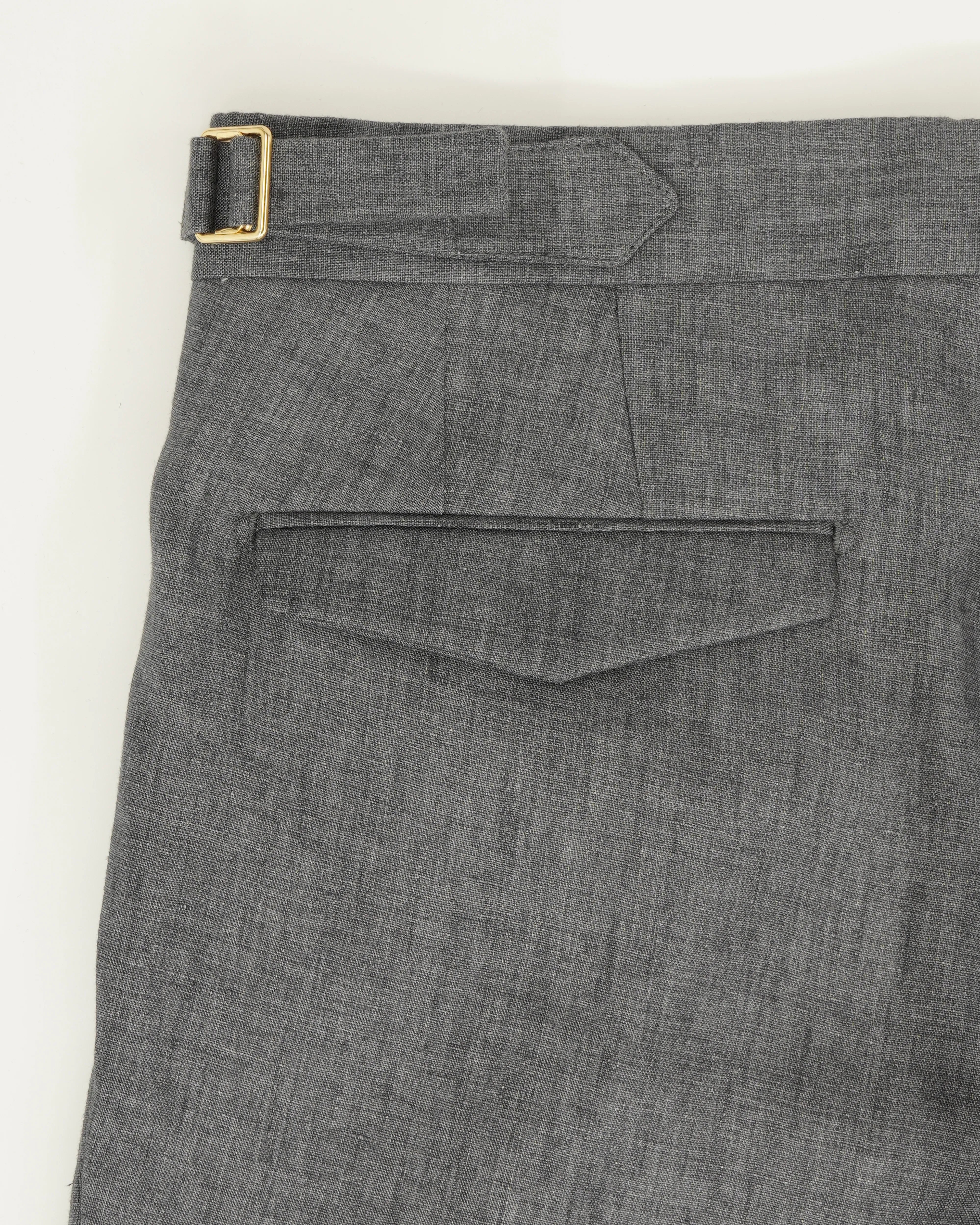 Briglia Shorts Pleated Pure Linen Grey