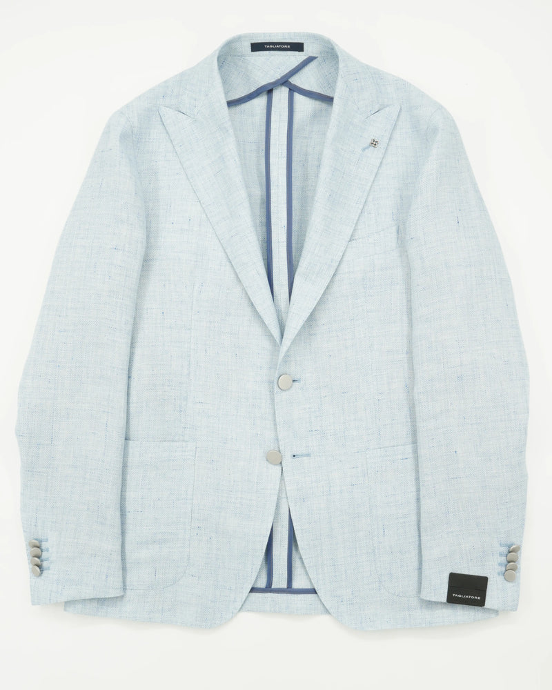 Tagliatore Jacket Linen Wool Light Blue