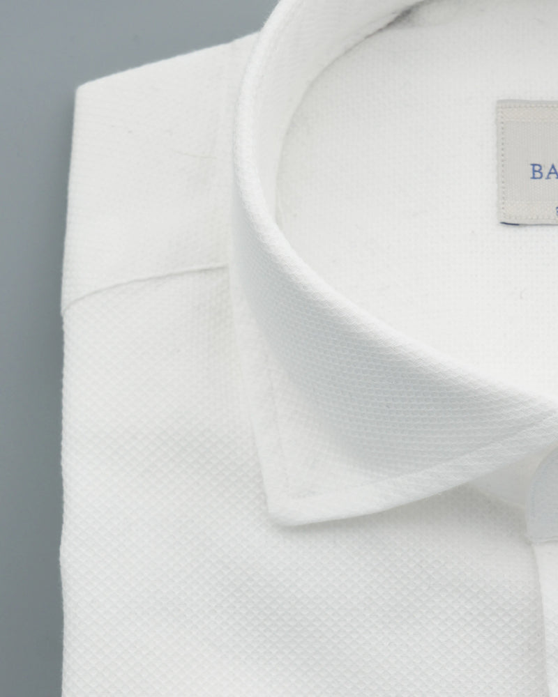 Bastoncino Shirt Textured Cotton White