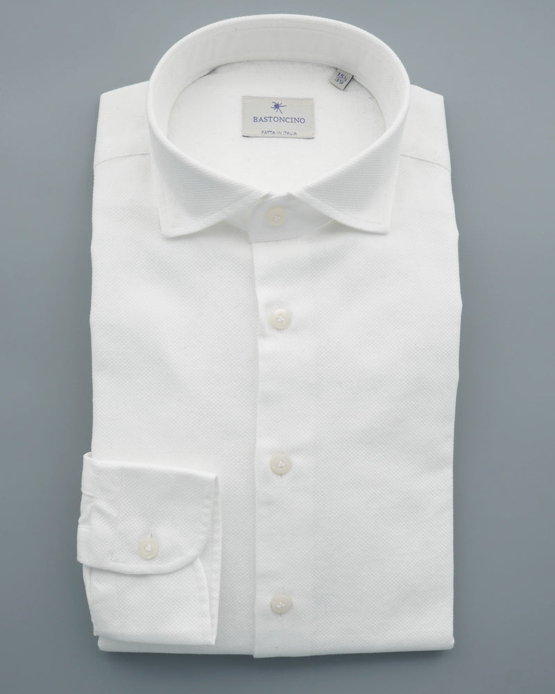 Bastoncino Shirt Textured Cotton White