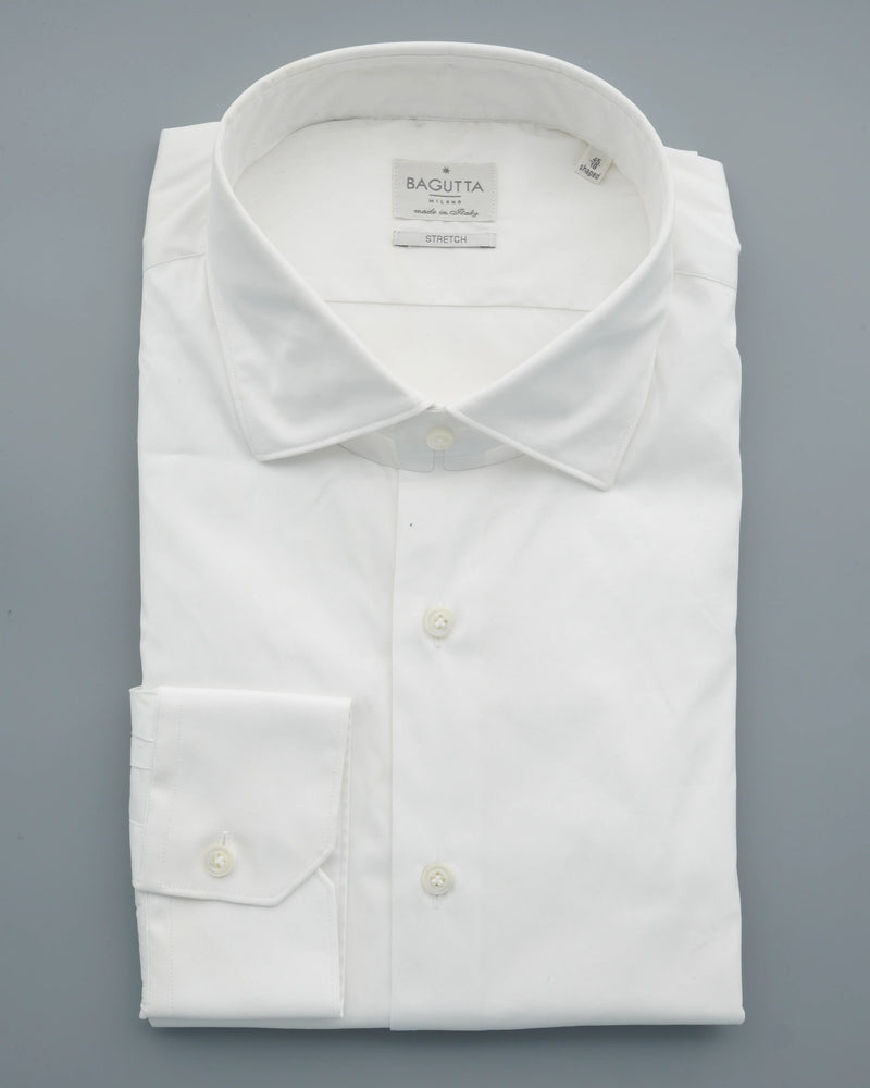Bagutta Shirt Signature Stretch Slim Fit White