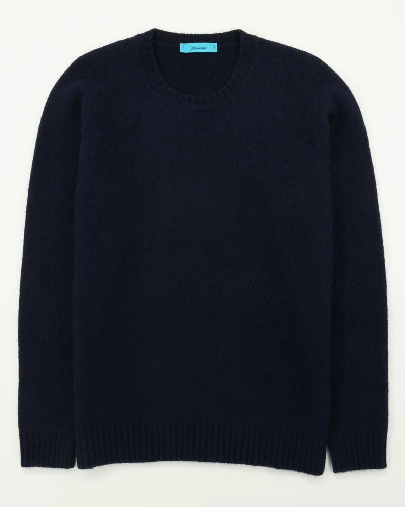 Drumohr Crewneck Brushed Lambswool Navy