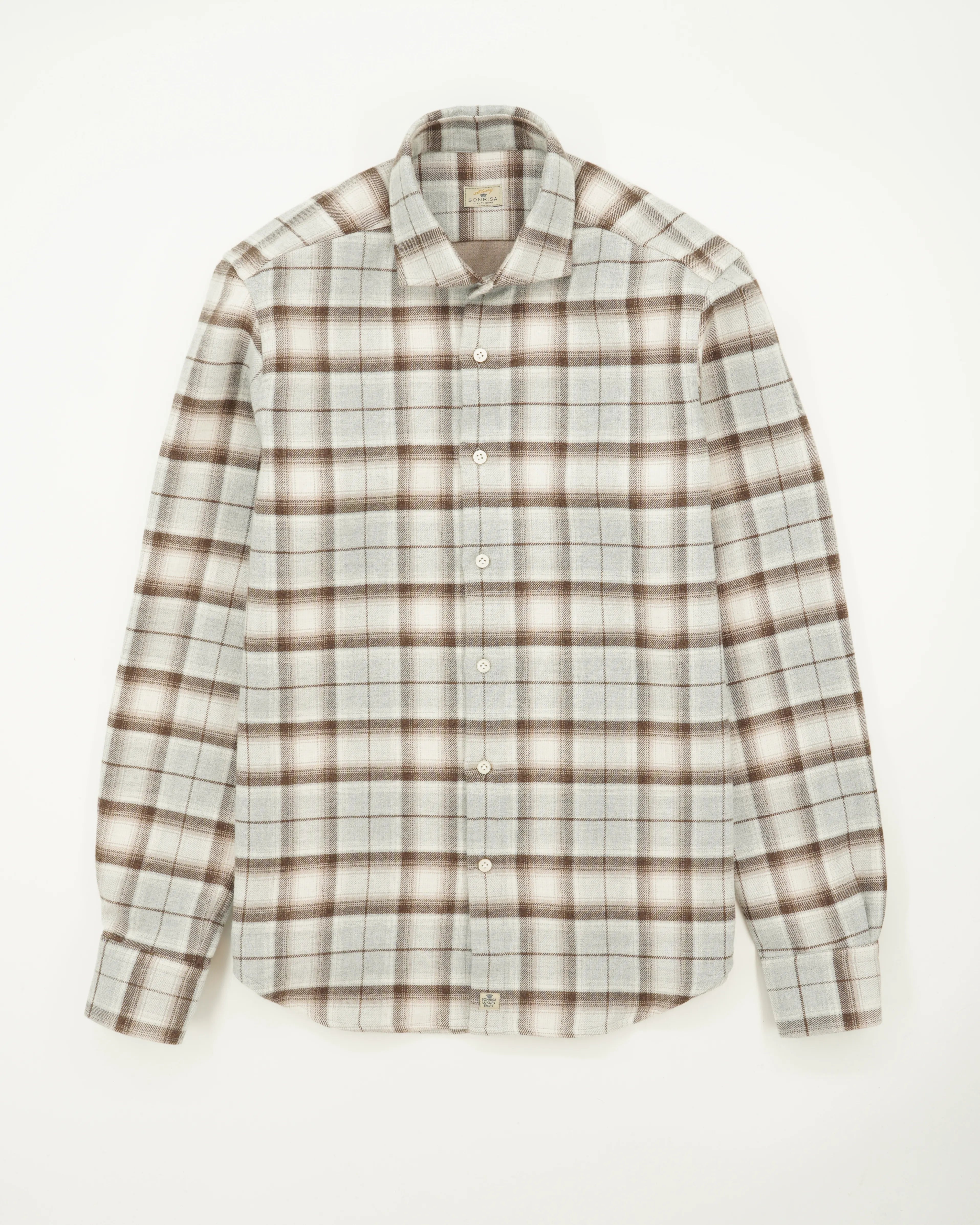 Sonrisa Shirt Heavy Flannel Grey Brown Check