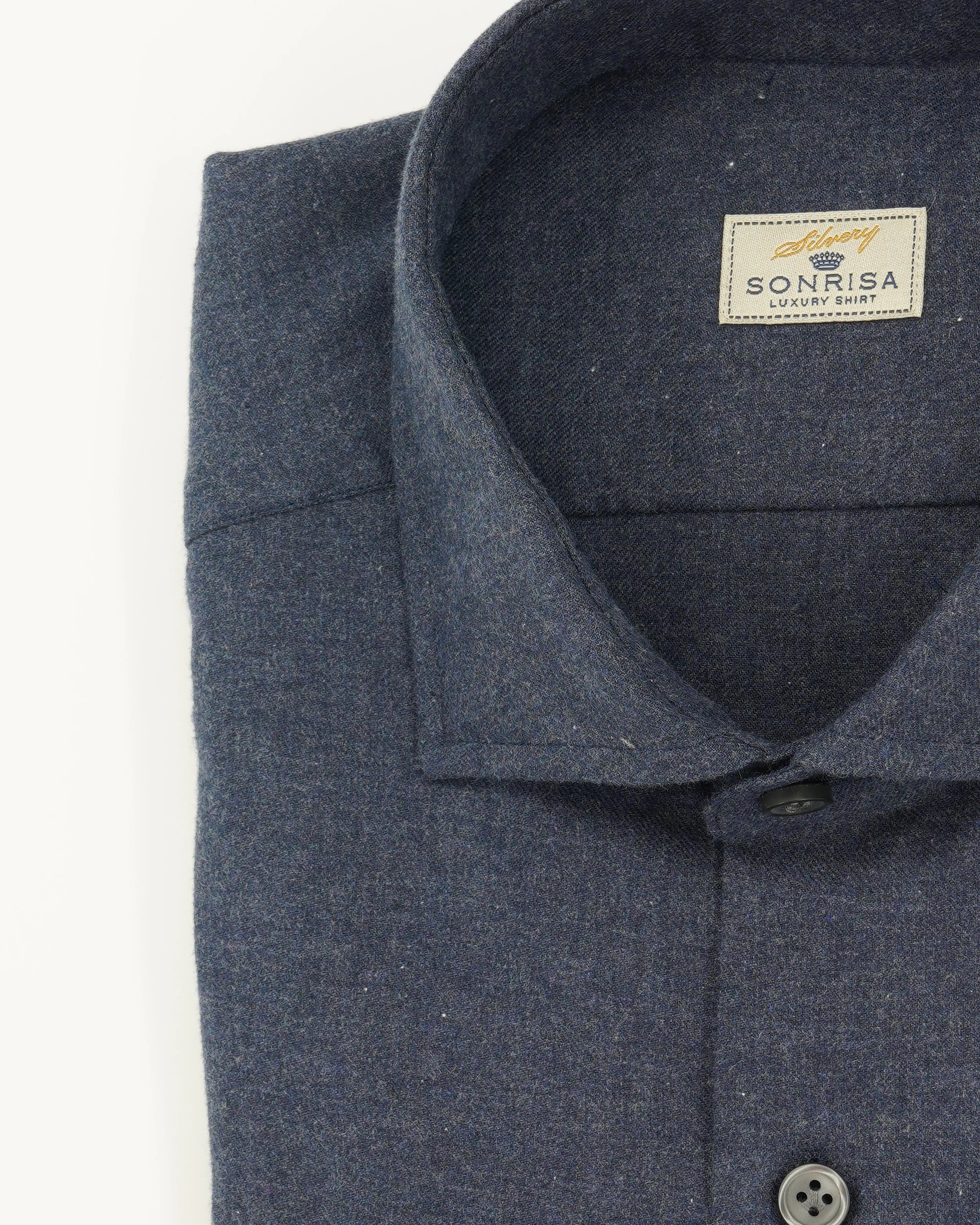 Sonrisa Shirt Flannel Pure Cotton Navy
