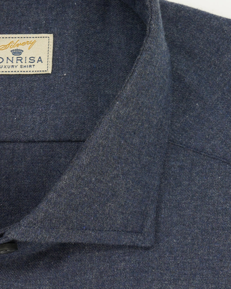 Sonrisa Shirt Flannel Pure Cotton Navy