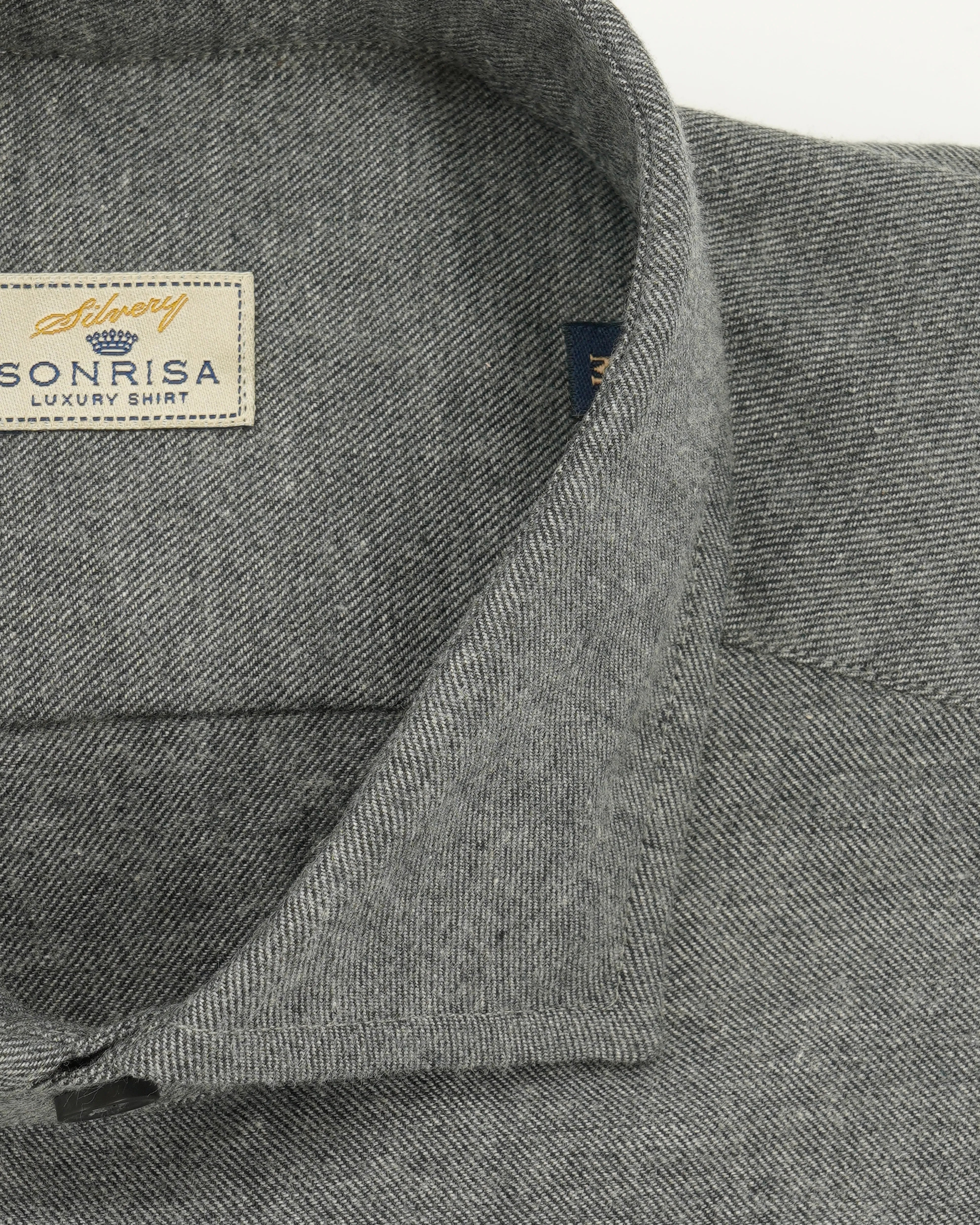 Sonrisa Shirt Flannel Pure Cotton Grey