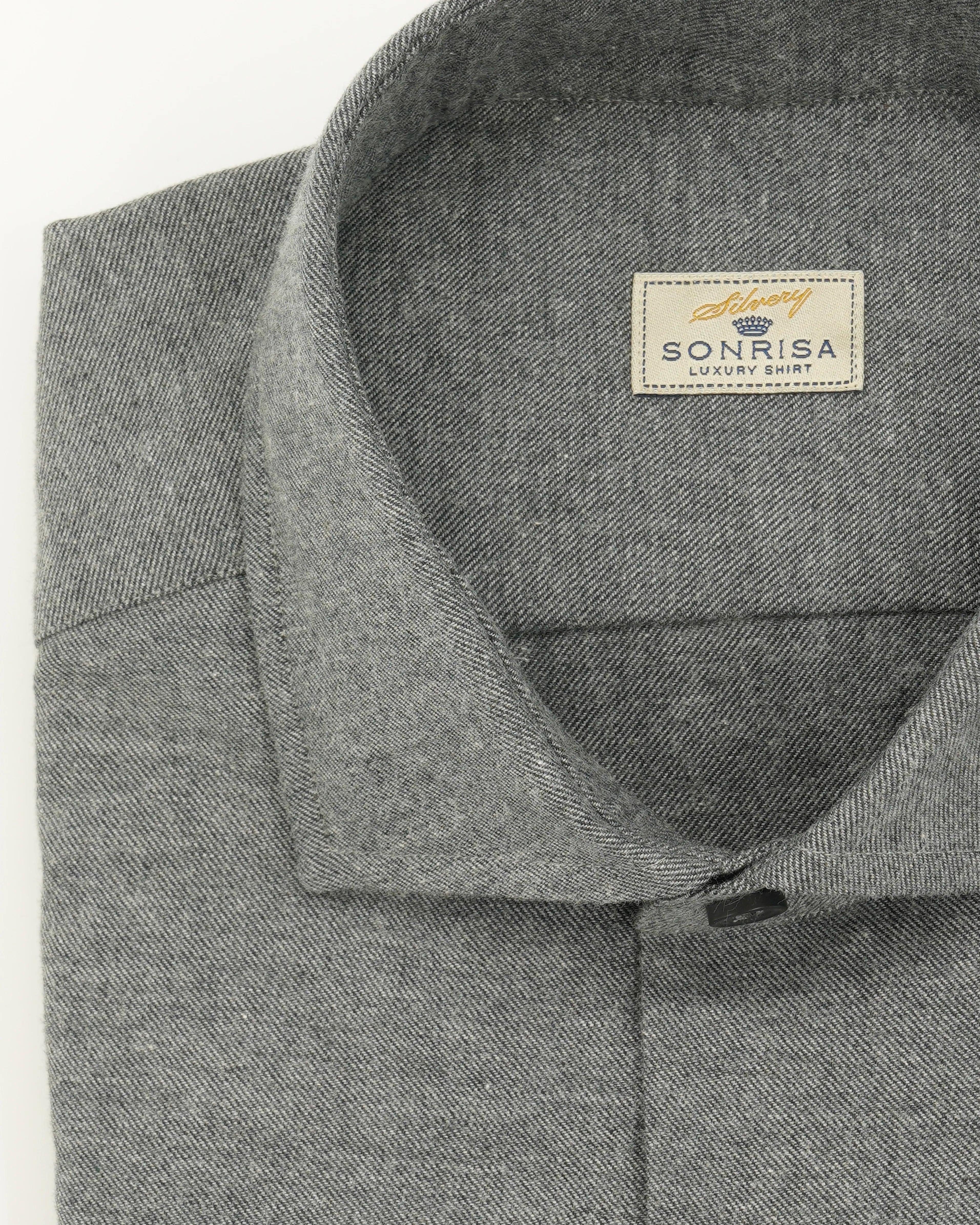 Sonrisa Shirt Flannel Pure Cotton Grey