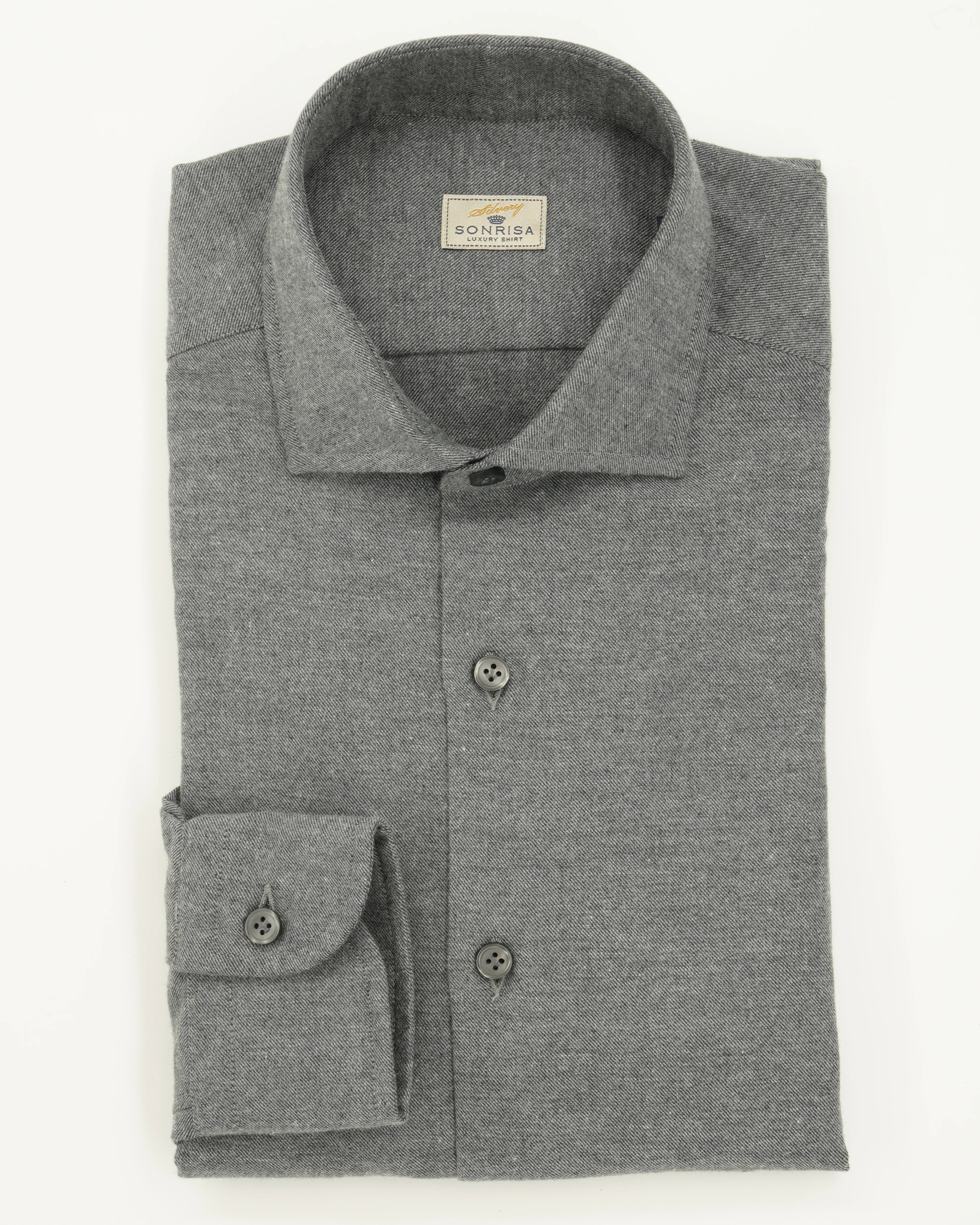 Sonrisa Shirt Flannel Pure Cotton Grey