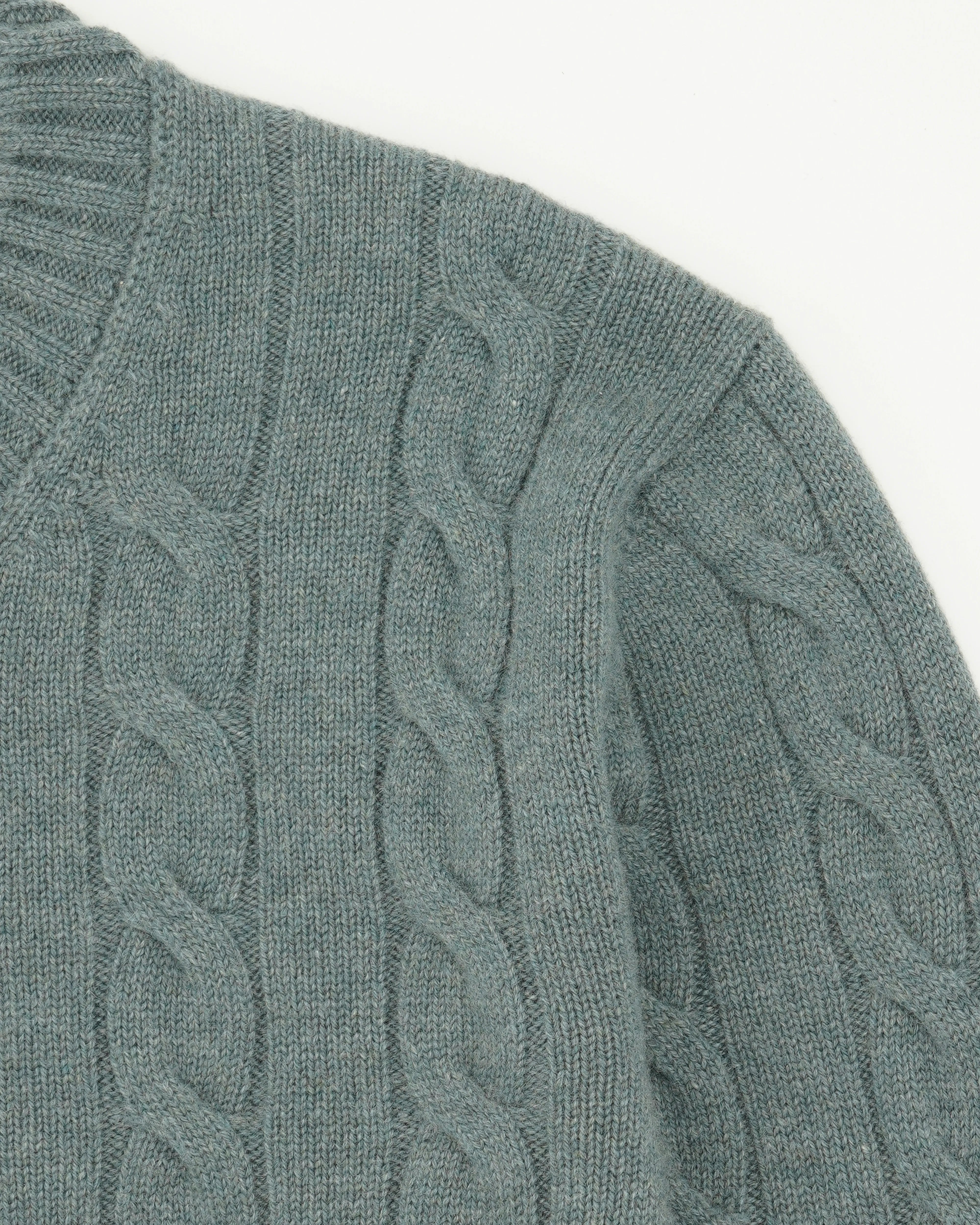 Gran Sasso Crewneck Cable Pure Cashmere Green
