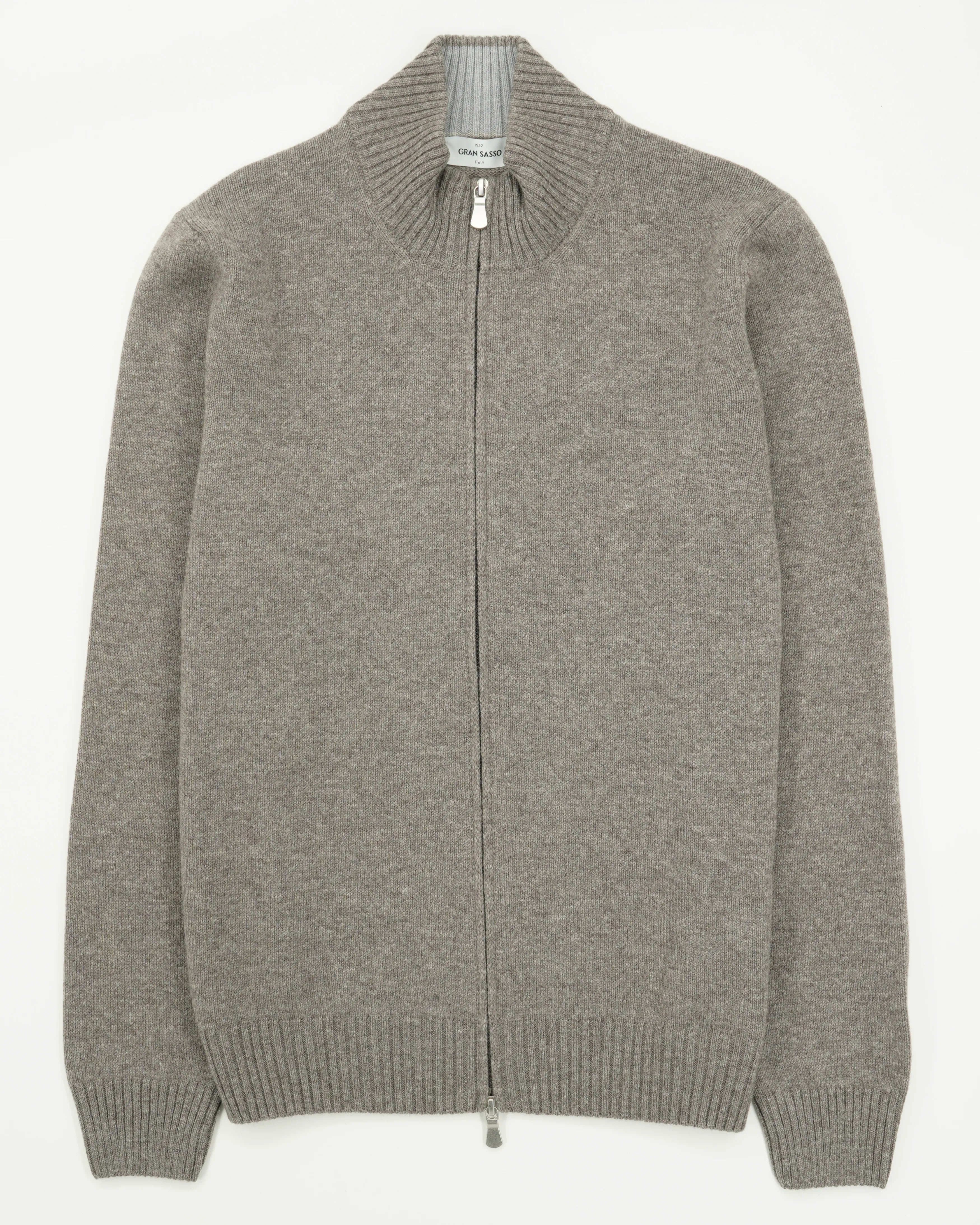 Gran Sasso Full Zip Wool Cashmere Taupe
