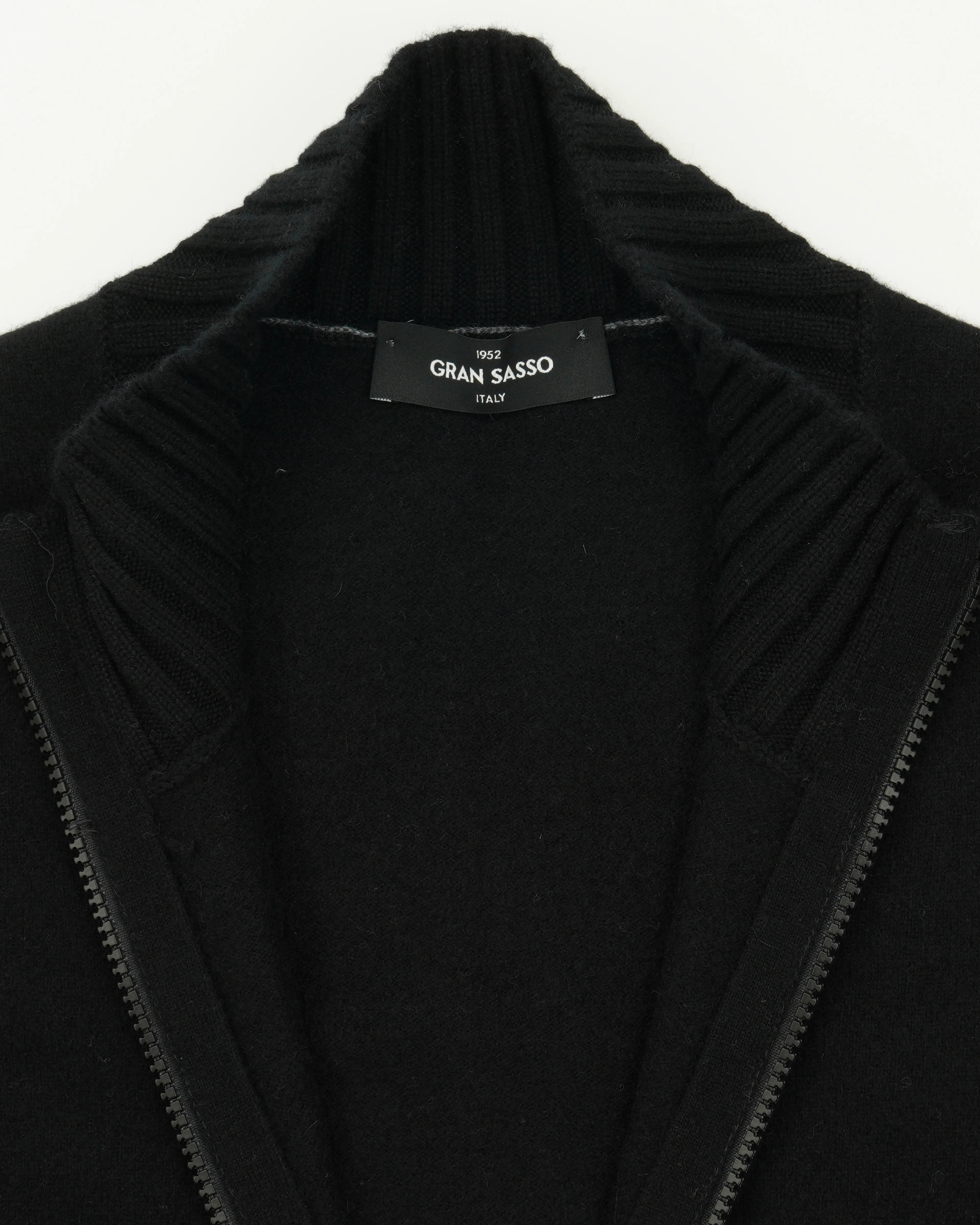 Gran Sasso Full Zip Felted Cashmere Black