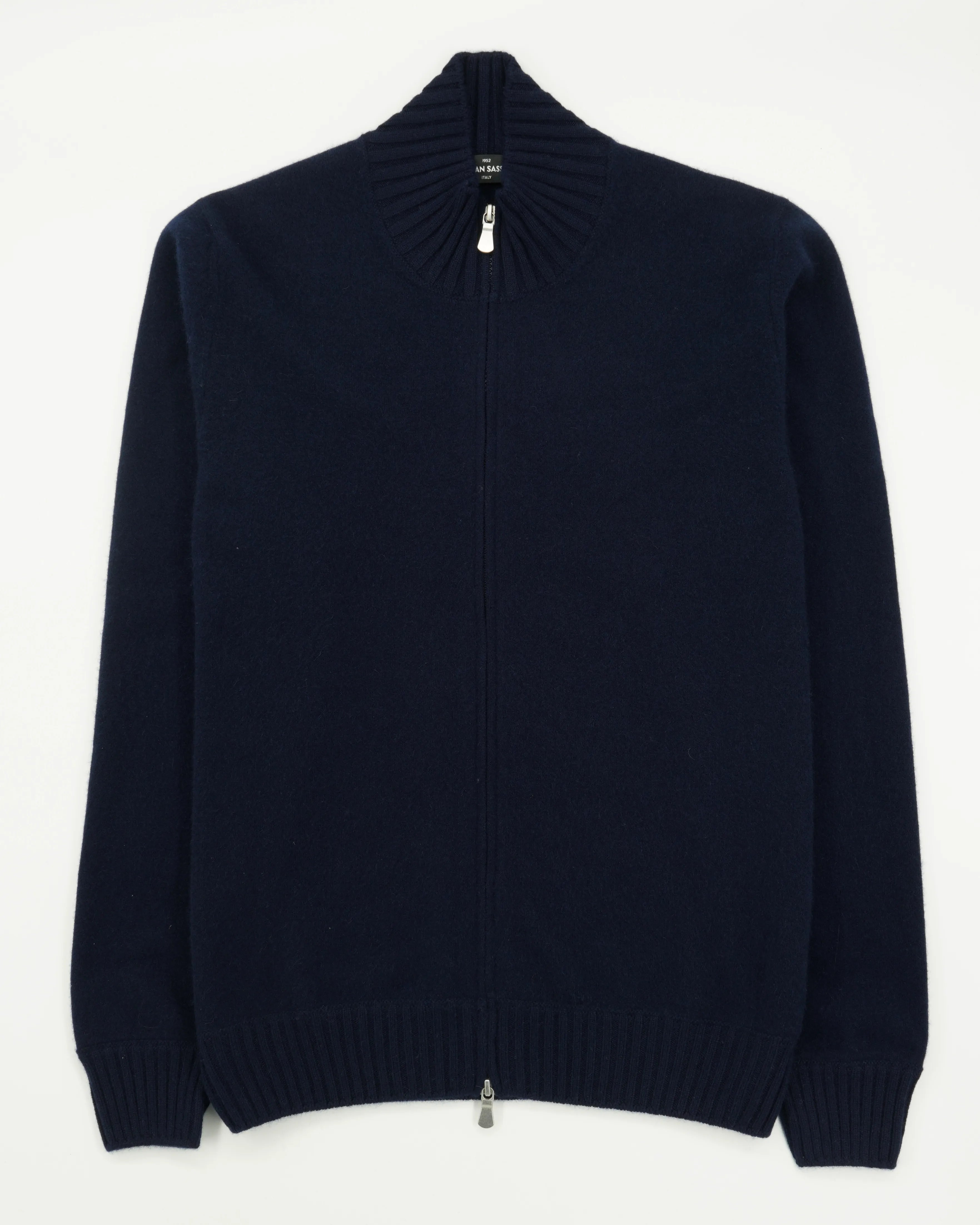 Gran Sasso Full Zip Felted Cashmere Navy