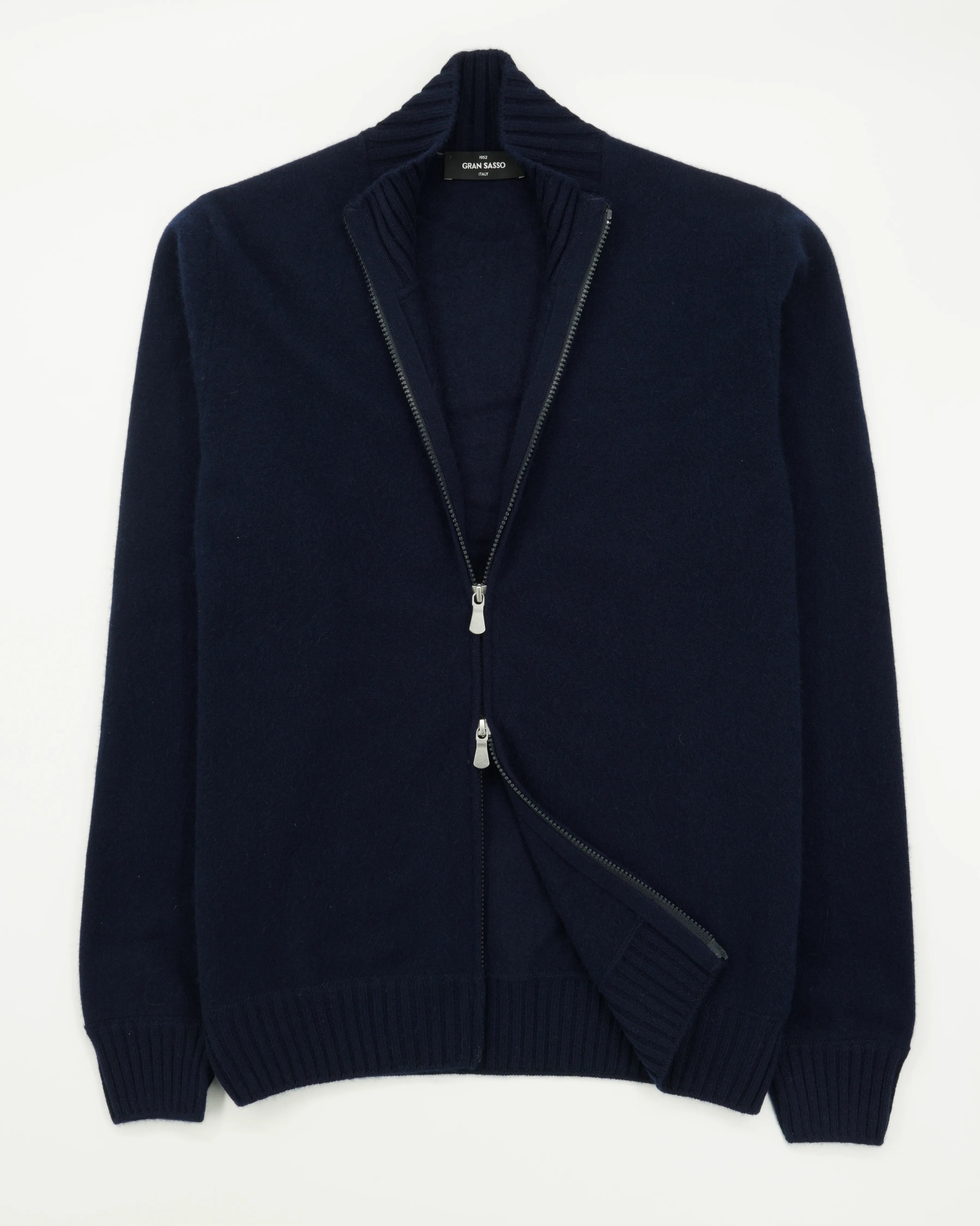 Gran Sasso Full Zip Felted Cashmere Navy