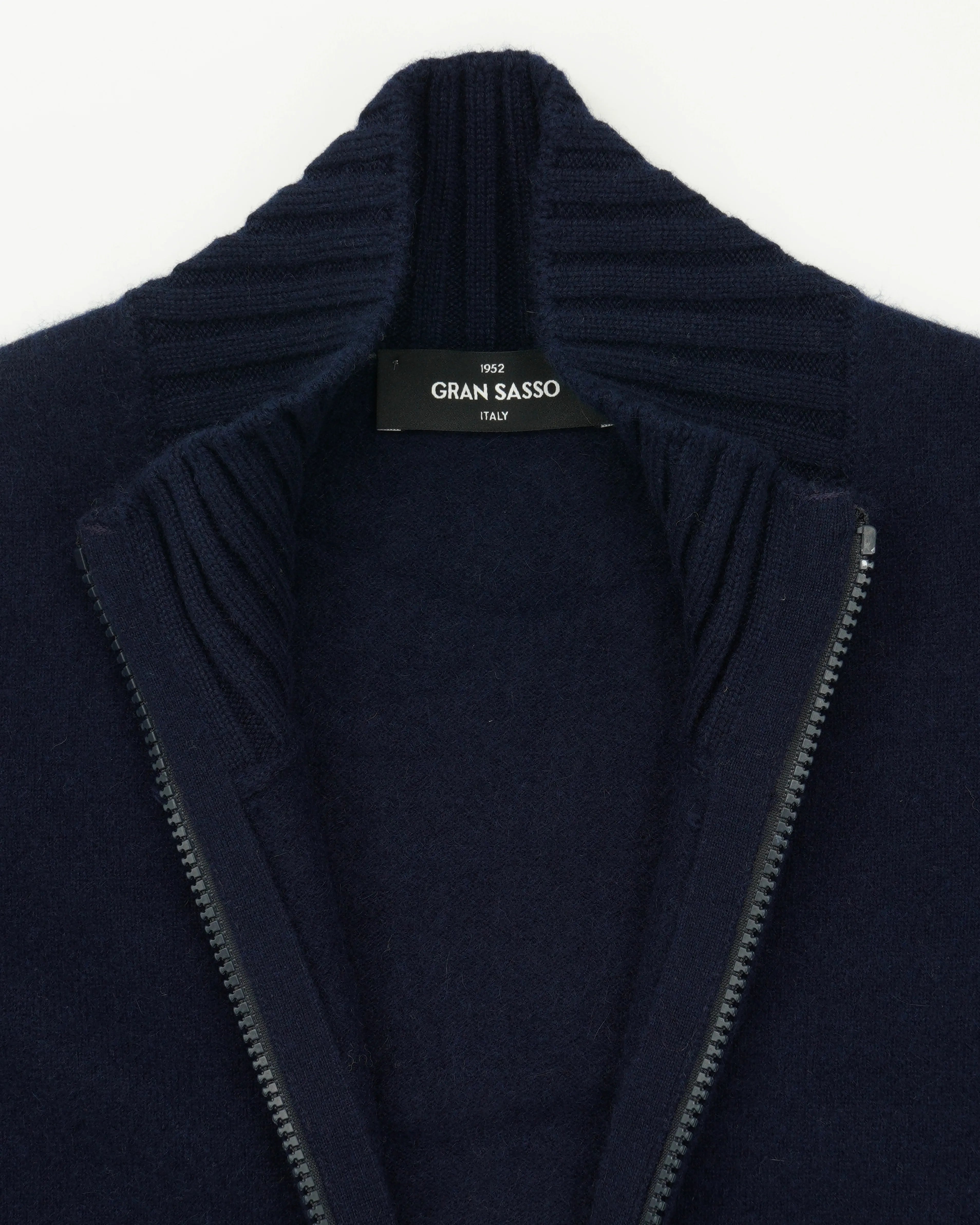 Gran Sasso Full Zip Felted Cashmere Navy