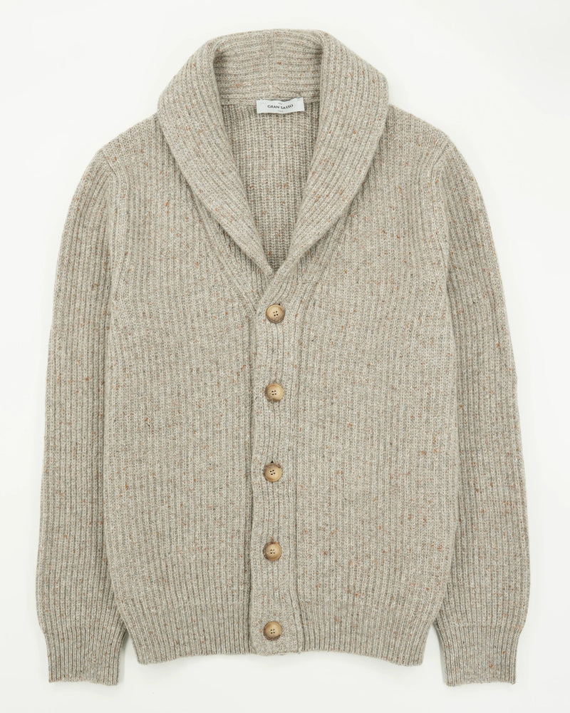 Gran Sasso Shawl Cardigan Wool Cashmere Warm Grey