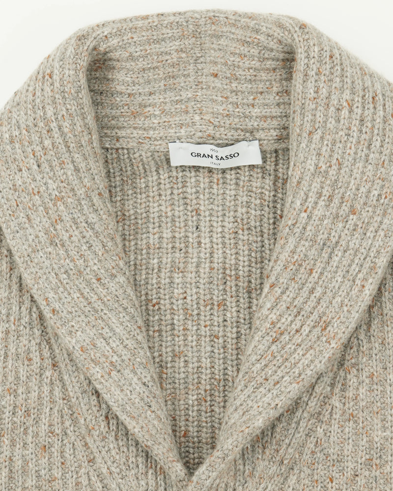Gran Sasso Shawl Cardigan Wool Cashmere Warm Grey